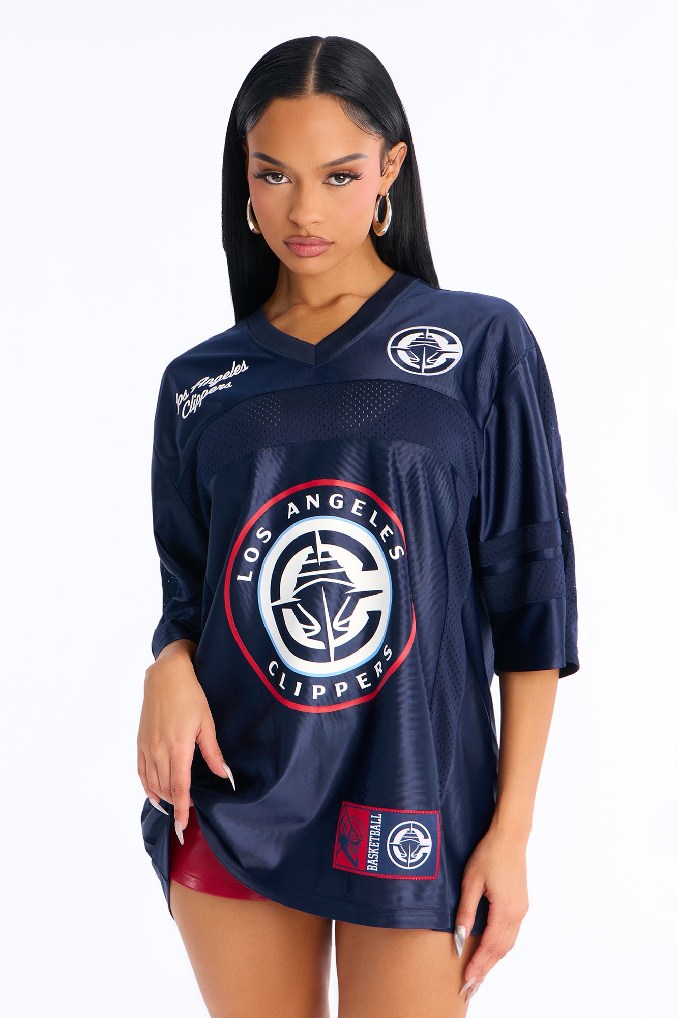 NBA Clippers Oversized Mesh Tee - Navy