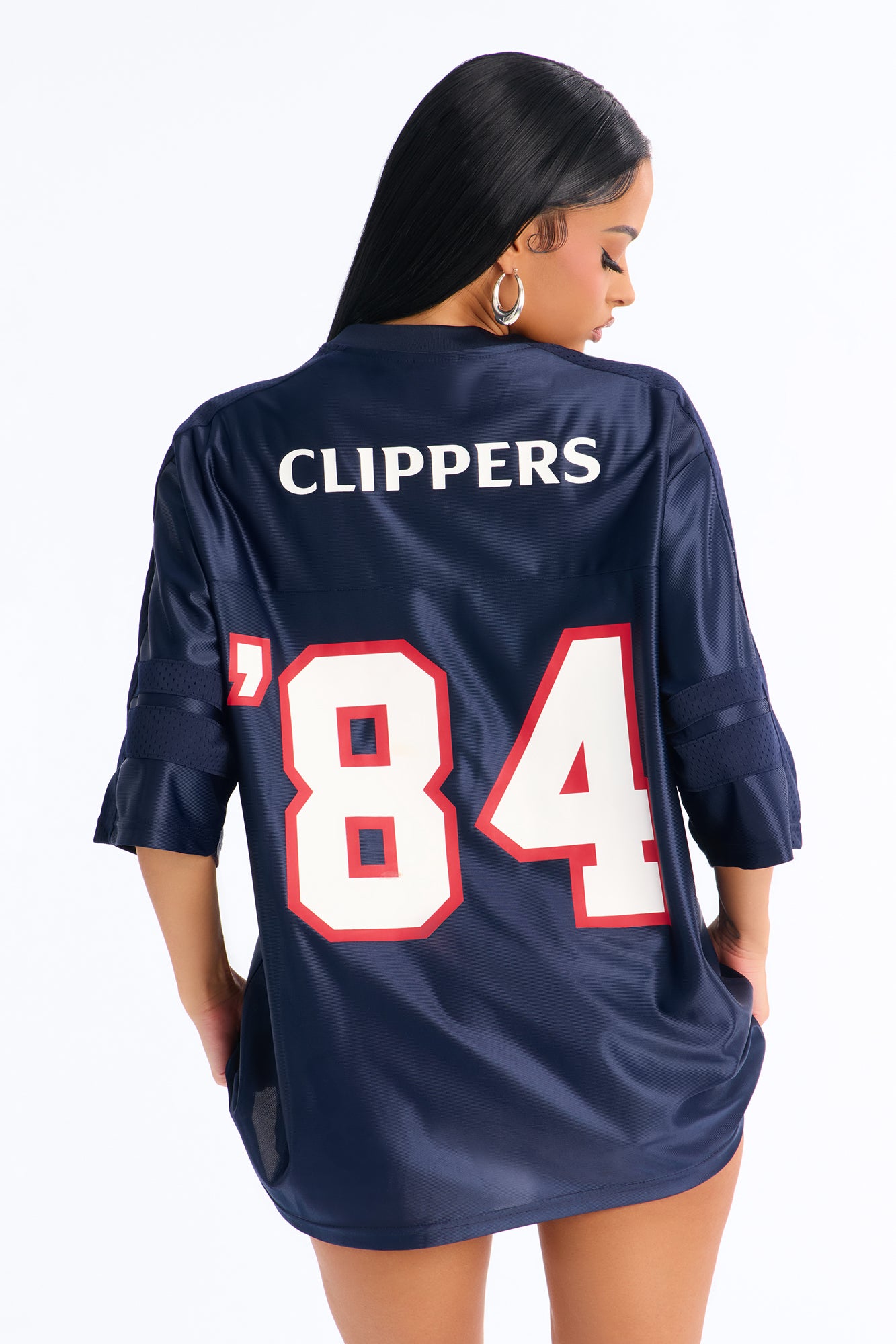 NBA Clippers Oversized Mesh Tee - Navy