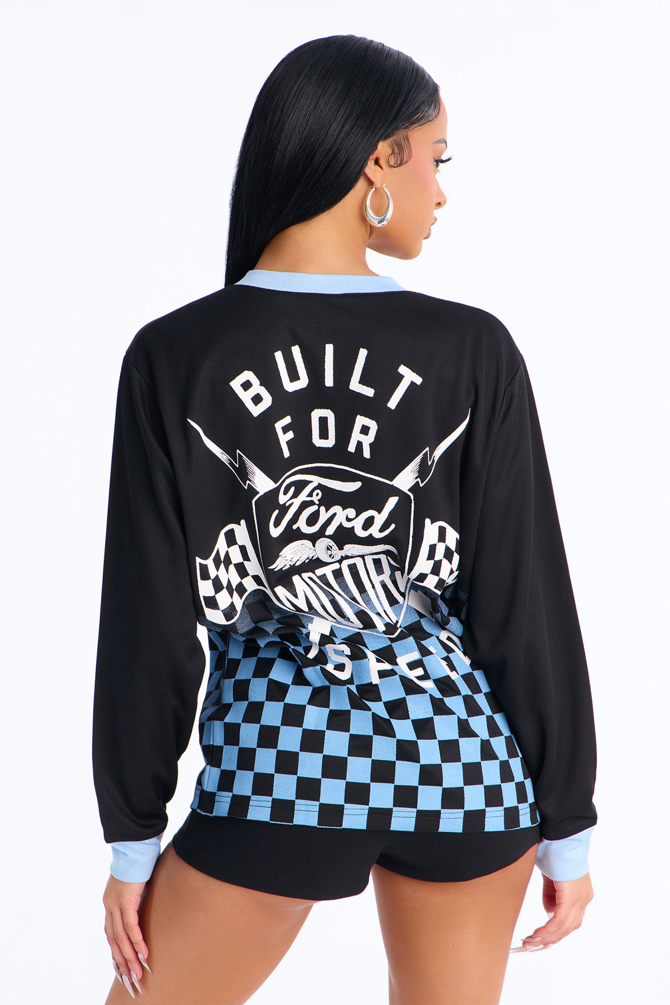 Ford Motors Satin Long Sleeve Jersey - Black