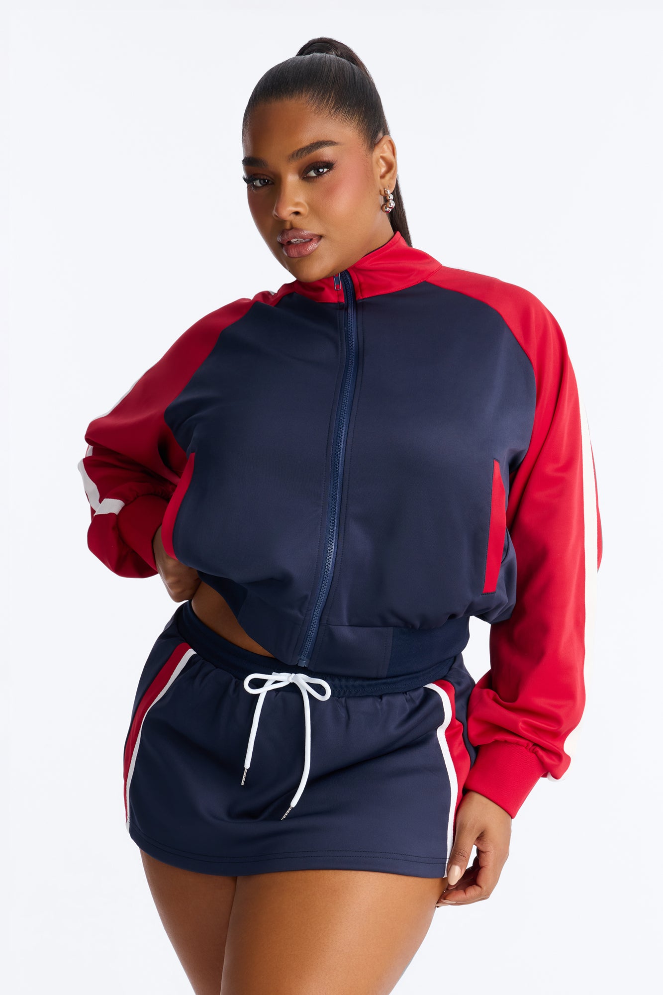 Cool And Sporty Track Jacket - Red/combo