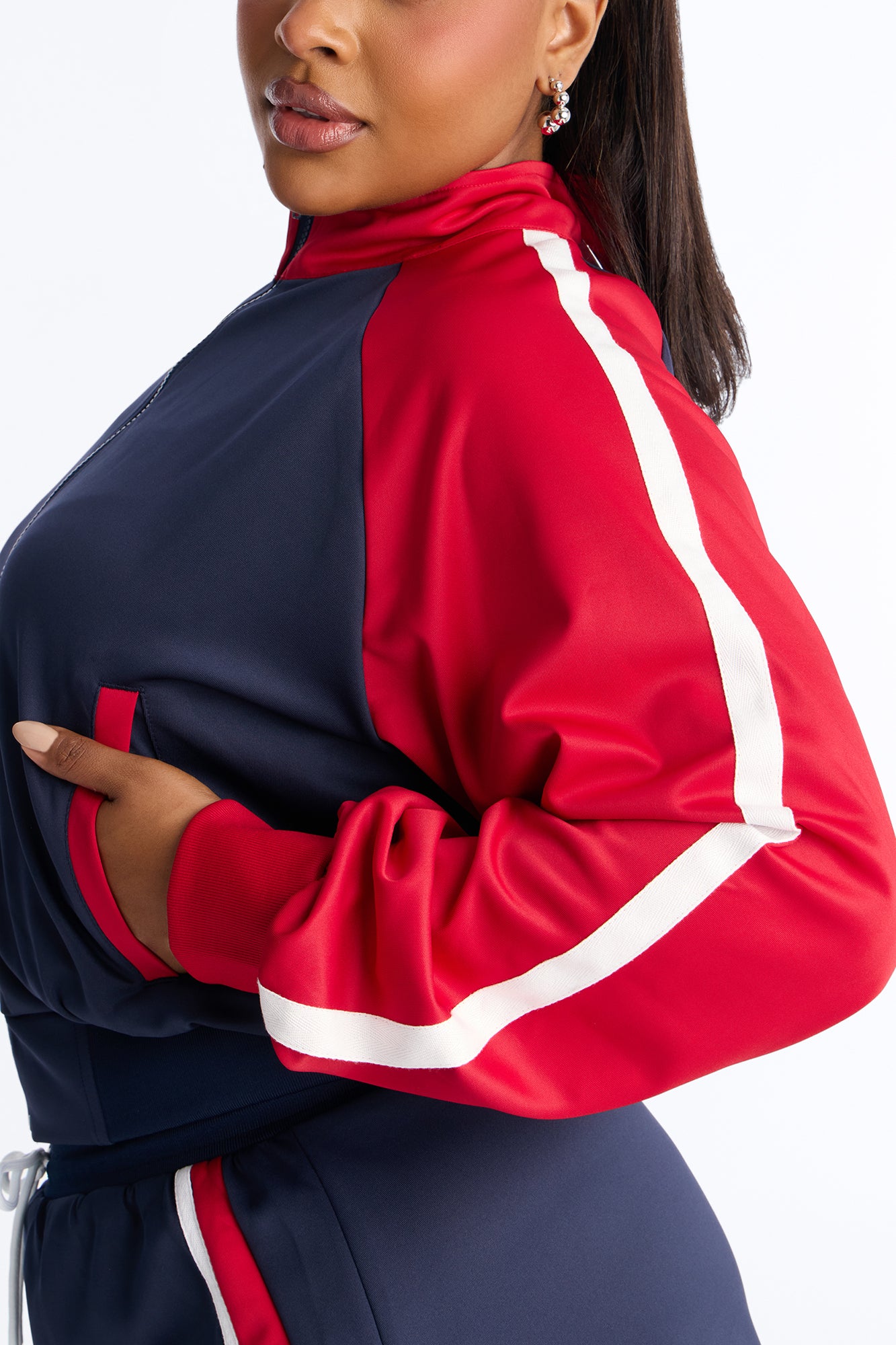 Cool And Sporty Track Jacket - Red/combo