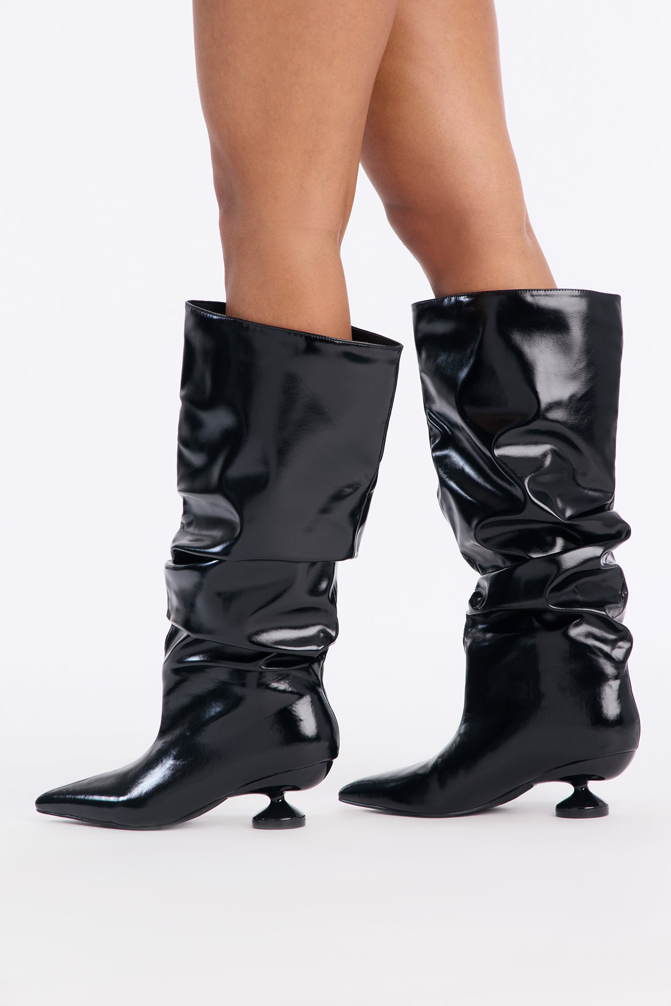 Lexanne Ruched Boots - Black