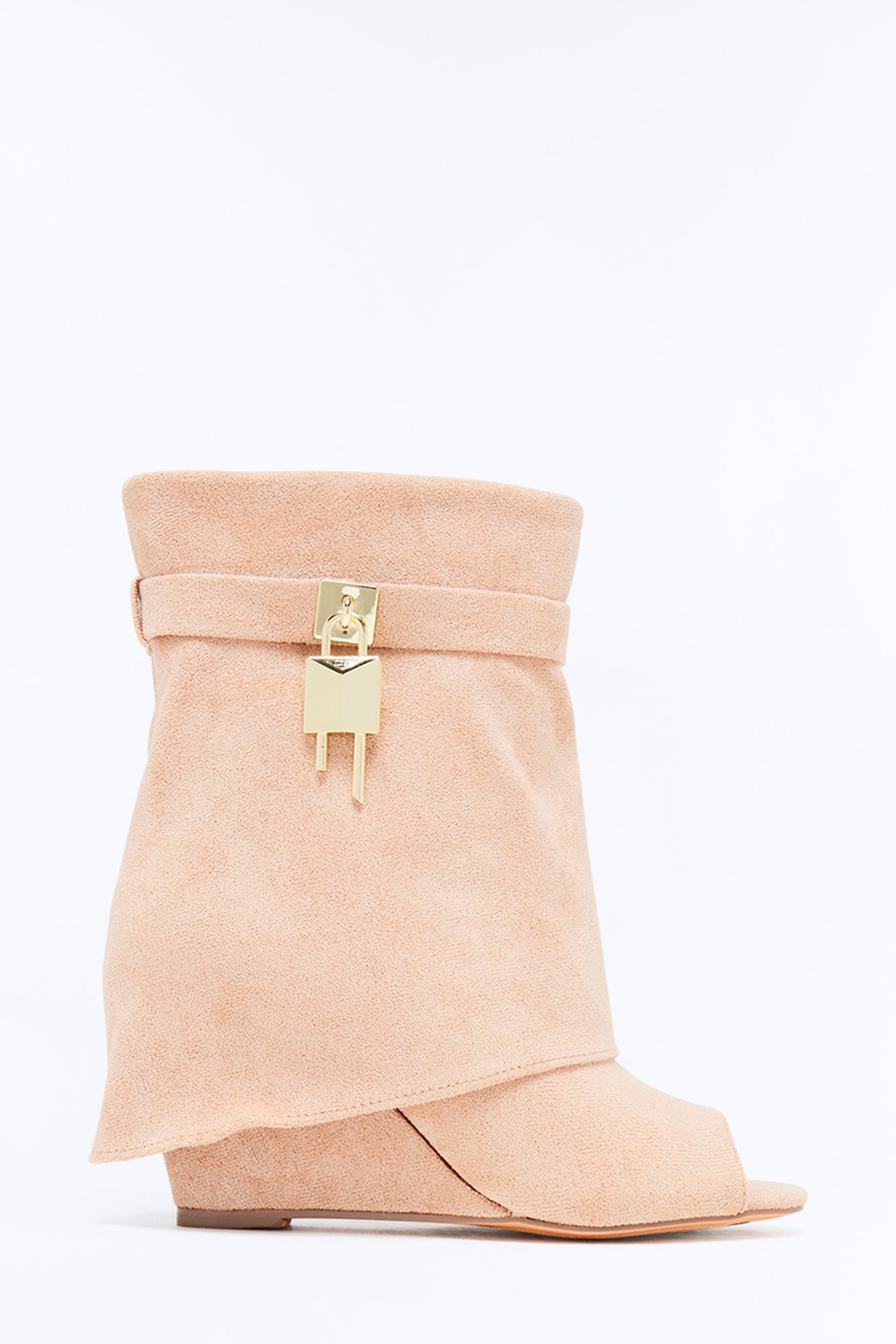 Jeffrey Peep Toe Overlay Booties - Sand