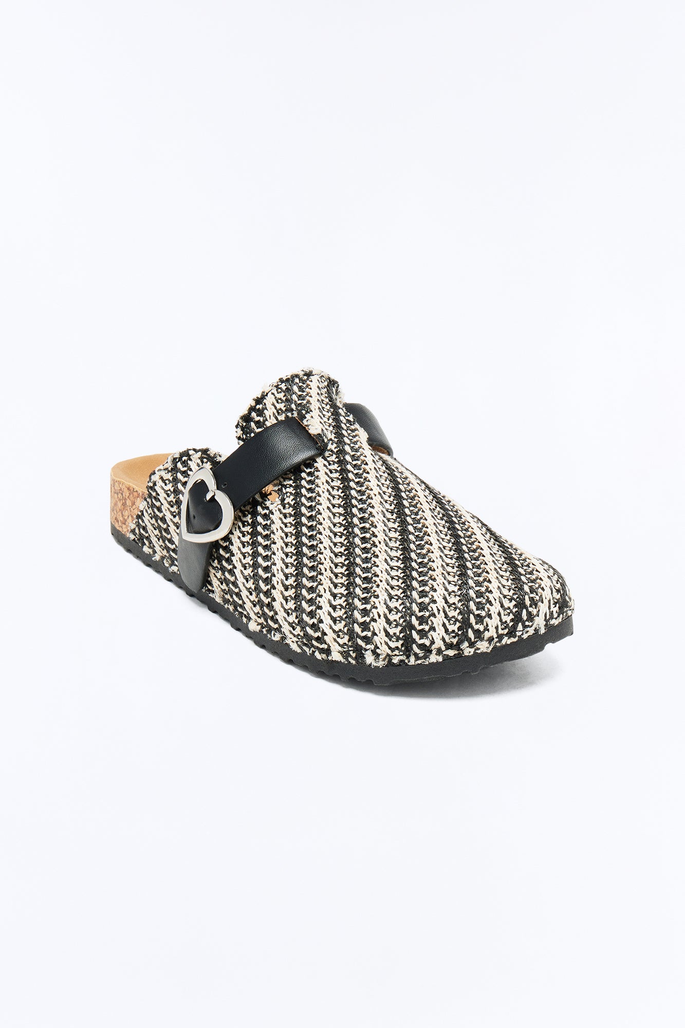 Mini See You Around Woven Clogs - Black/White