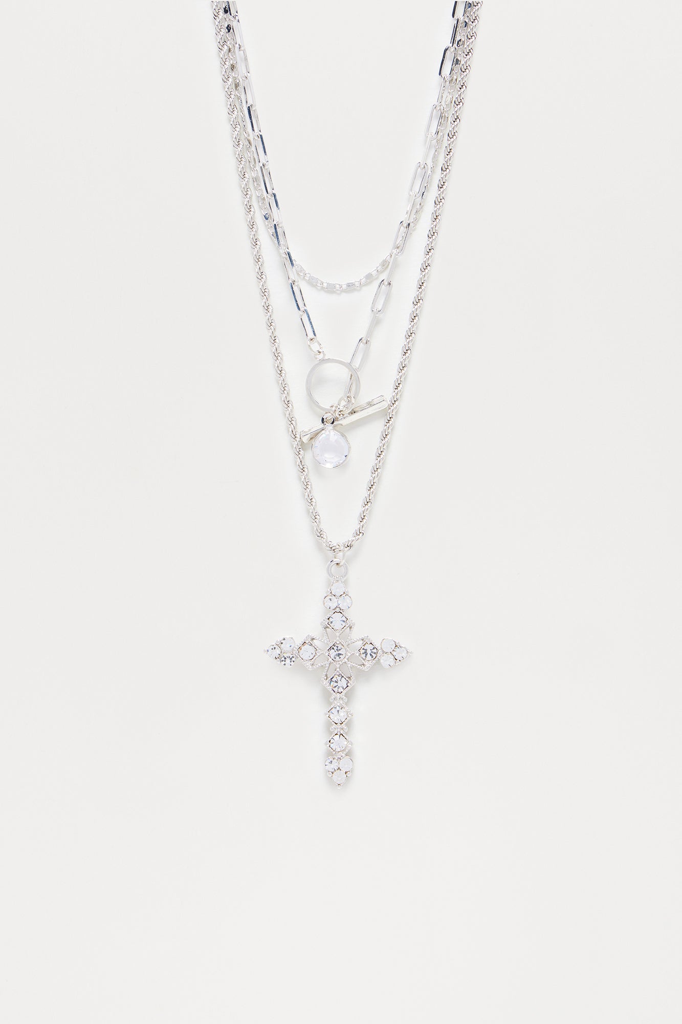 Just Watch Out Layered Necklace - Silver