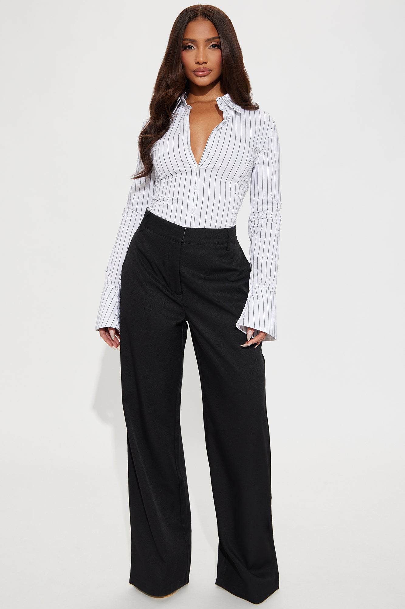 No Time To Chat Striped Poplin Shirt - White/Black