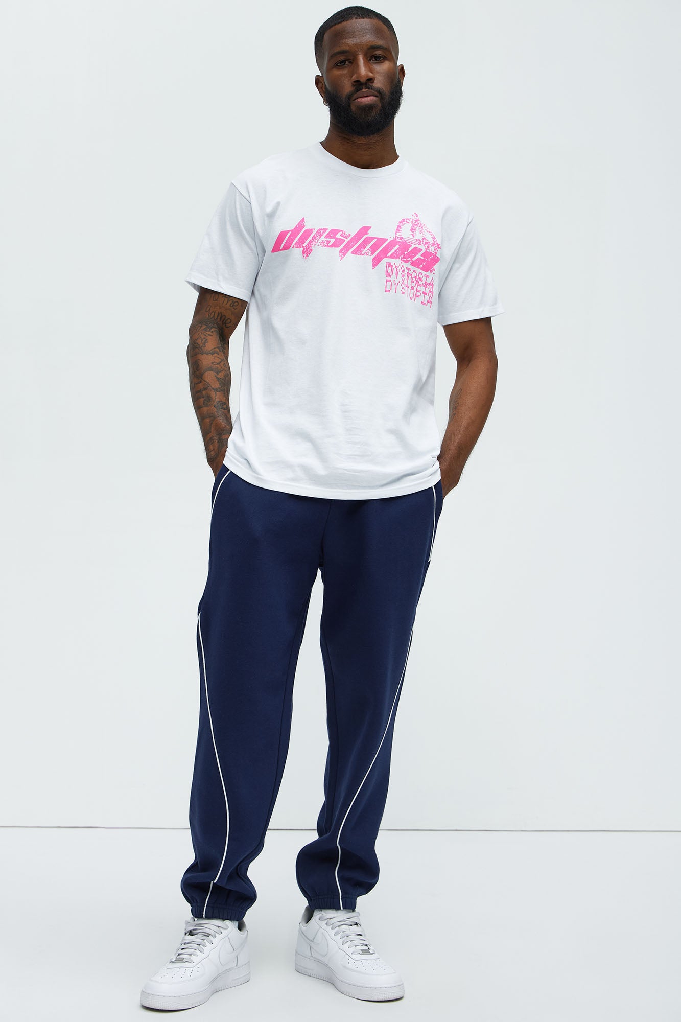 Tayson Piping Relaxed Jogger - Navy