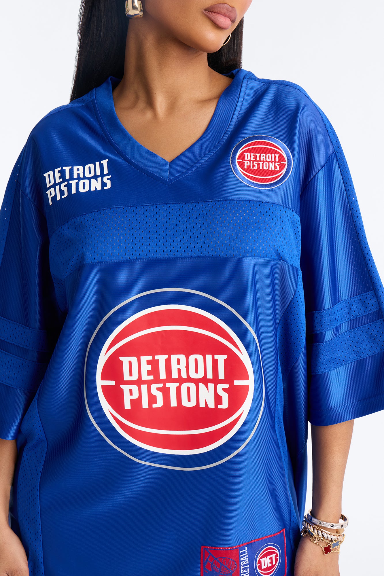 NBA Pistons Oversized Mesh Tee - Royal
