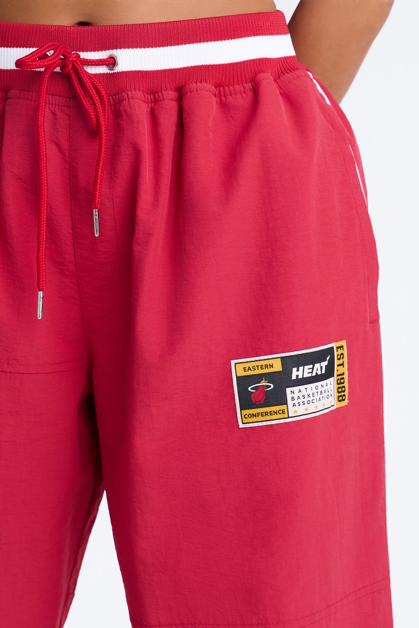 NBA Miami Heat Patchwork Cargo Wide Leg Pant - Red