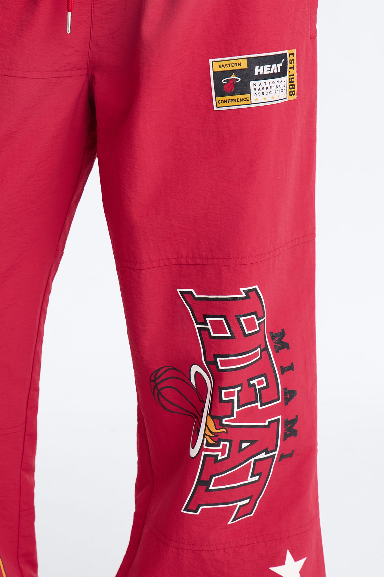 NBA Miami Heat Patchwork Cargo Wide Leg Pant - Red