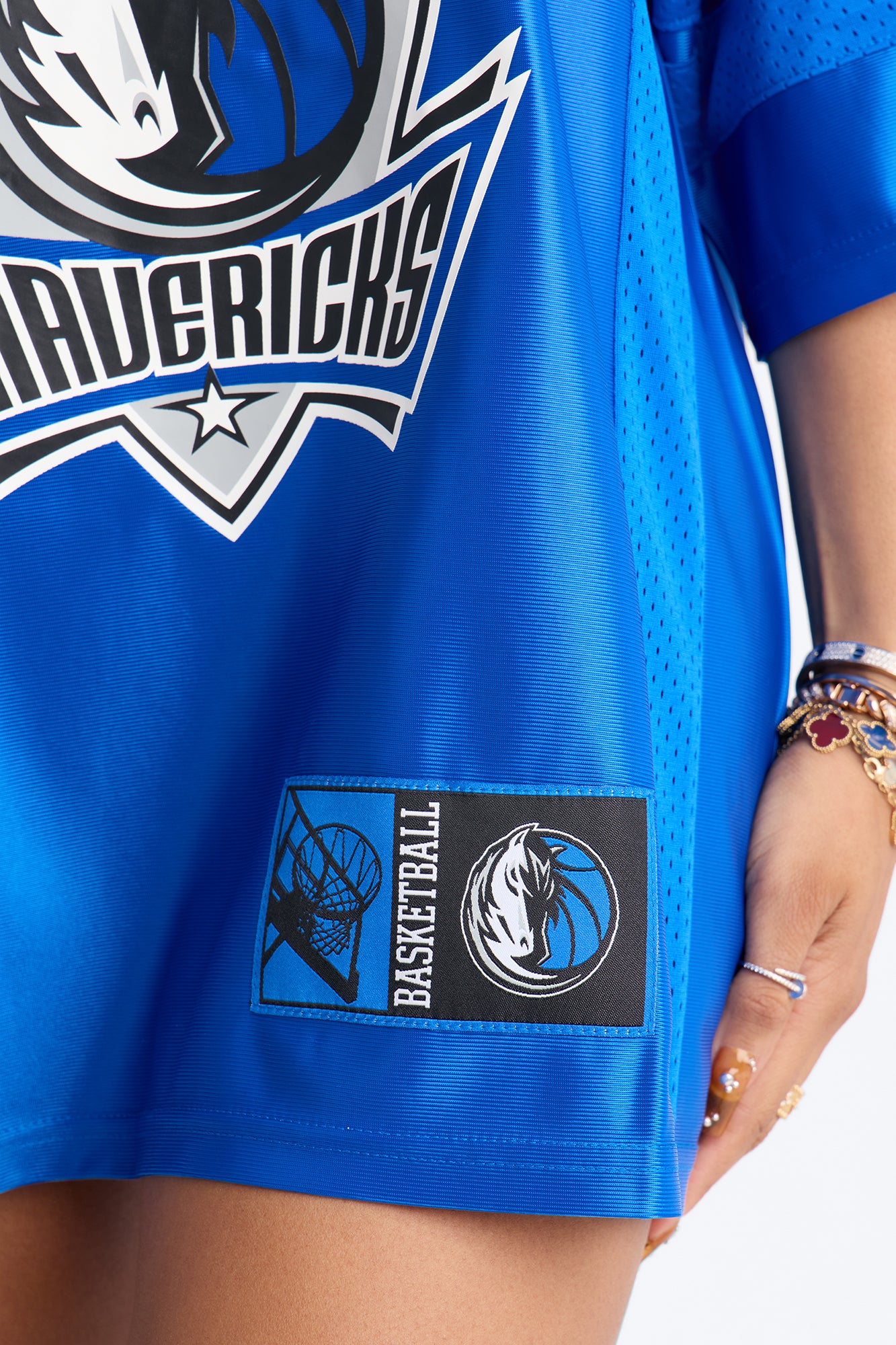 NBA Mavericks Oversized Mesh Tee - Blue