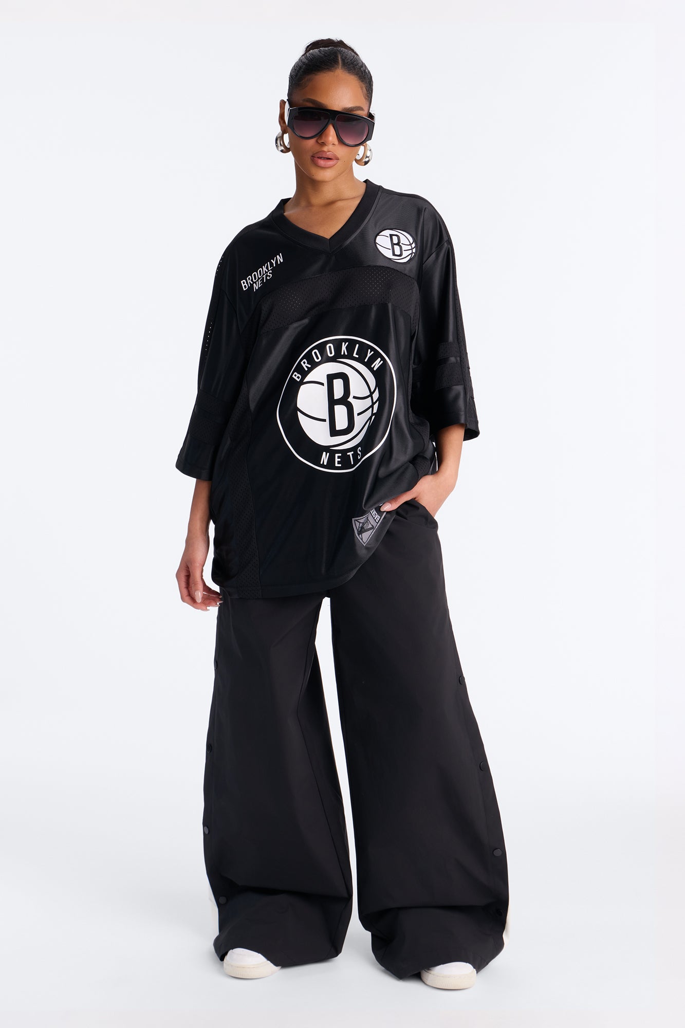 NBA Nets Oversized Mesh Tee - Black