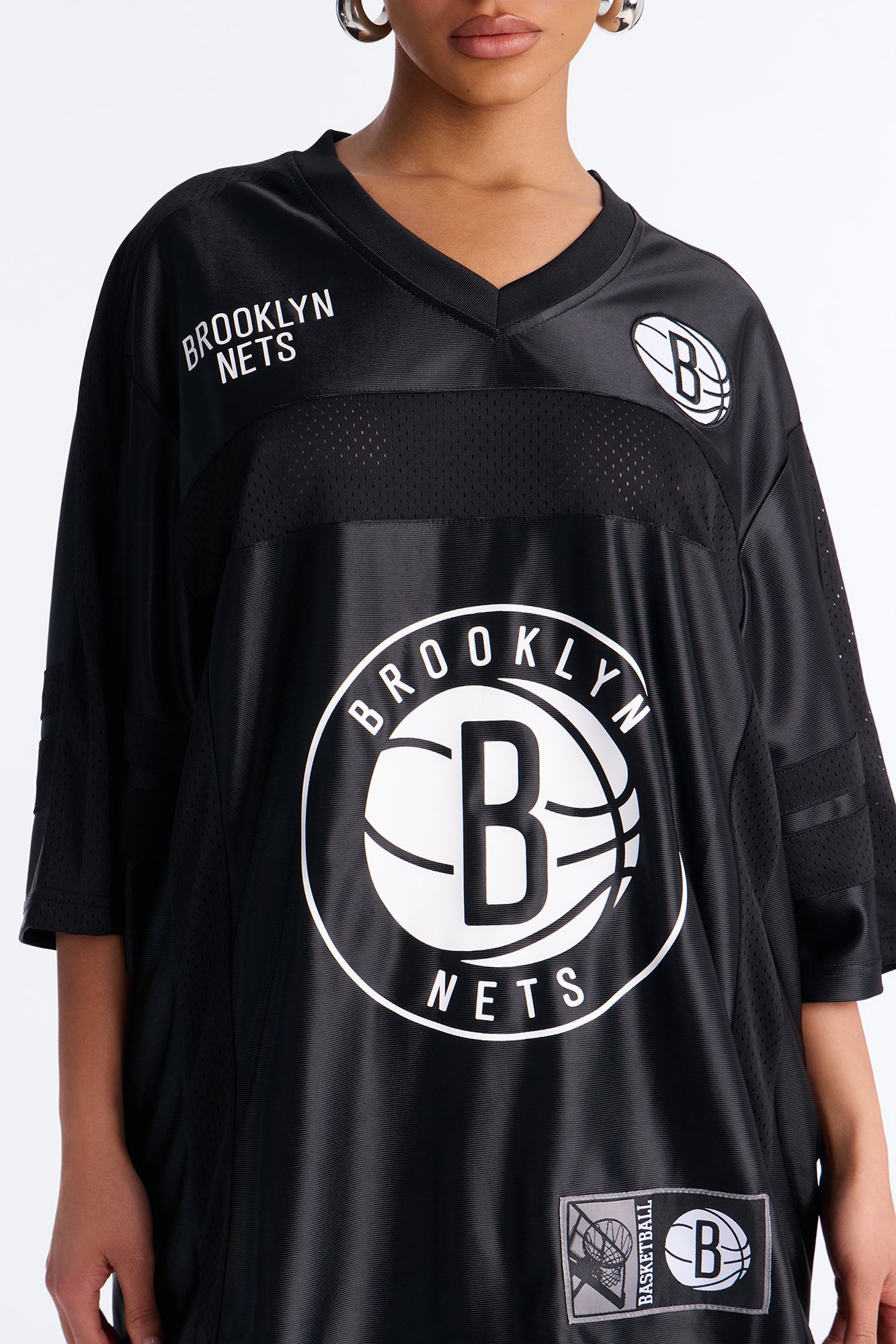 NBA Nets Oversized Mesh Tee - Black