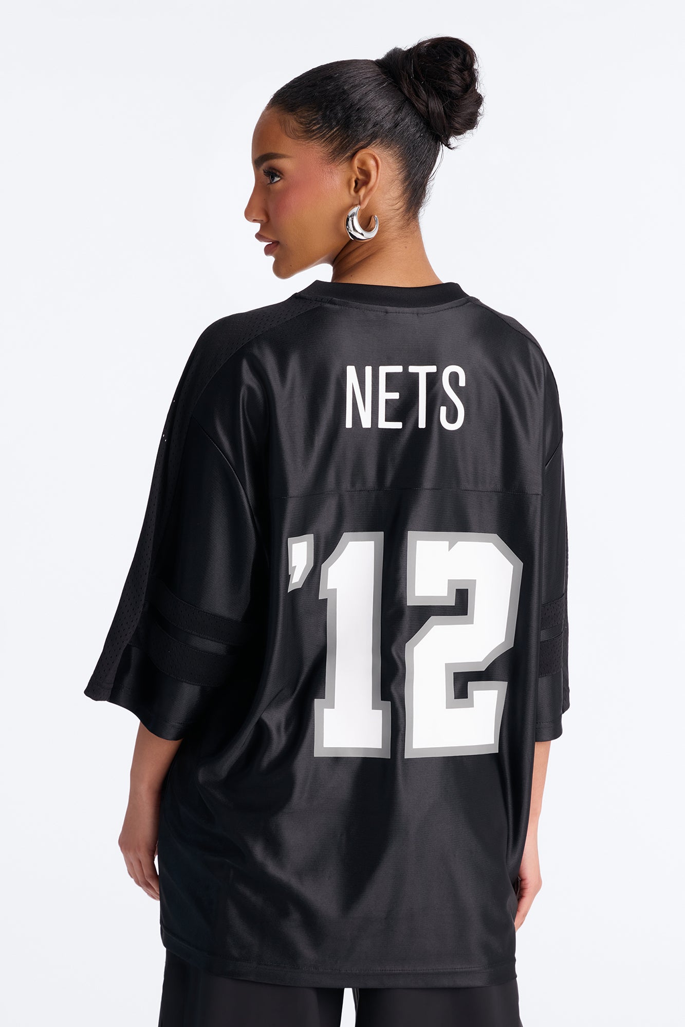 NBA Nets Oversized Mesh Tee - Black
