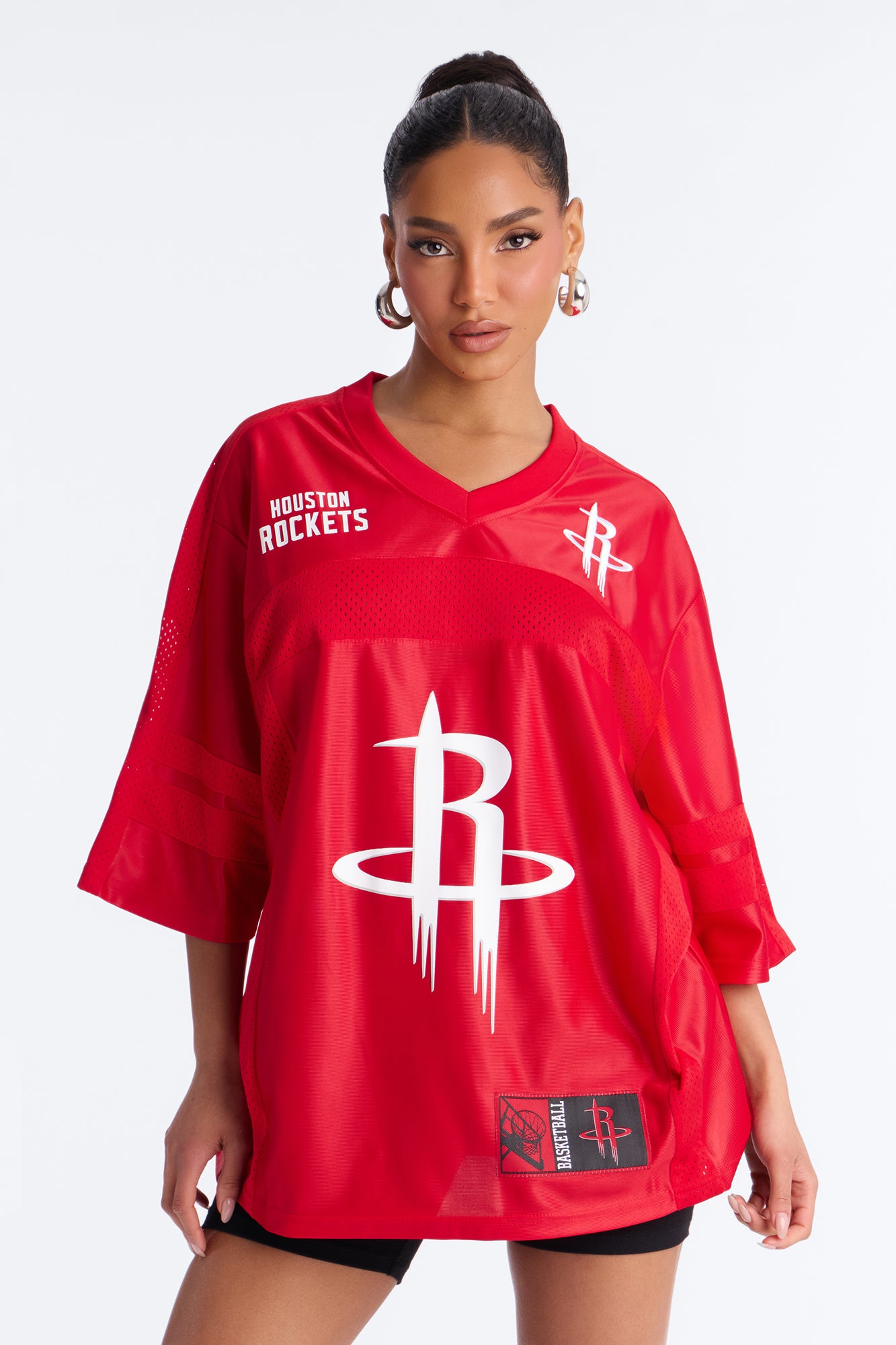 NBA Rockets Oversized Mesh Tee - Red