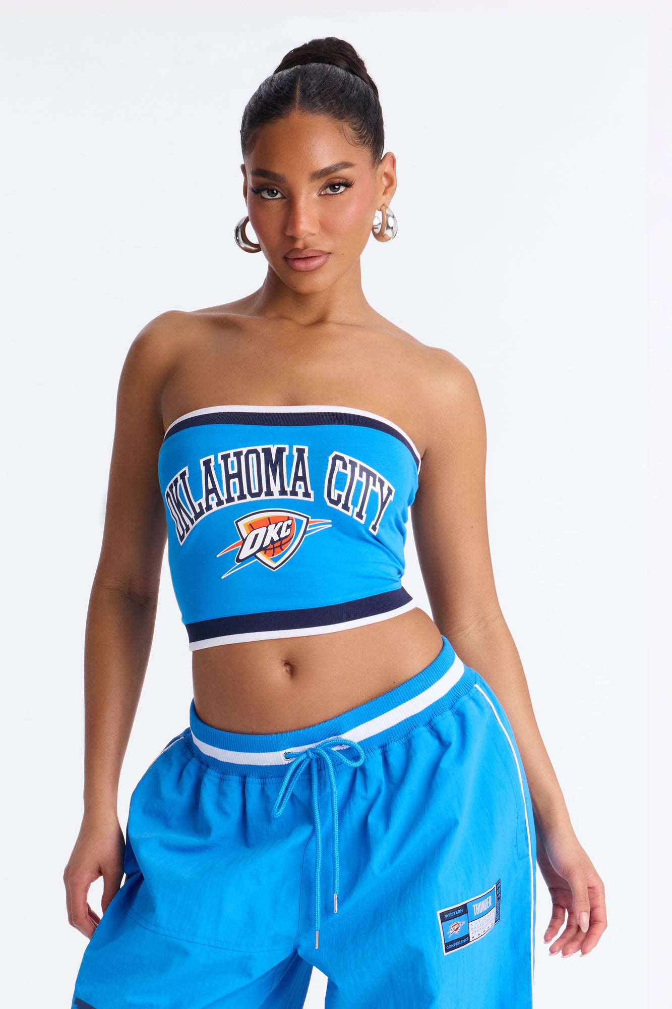 NBA OKC Thunder Patchwork Tube Top - Blue