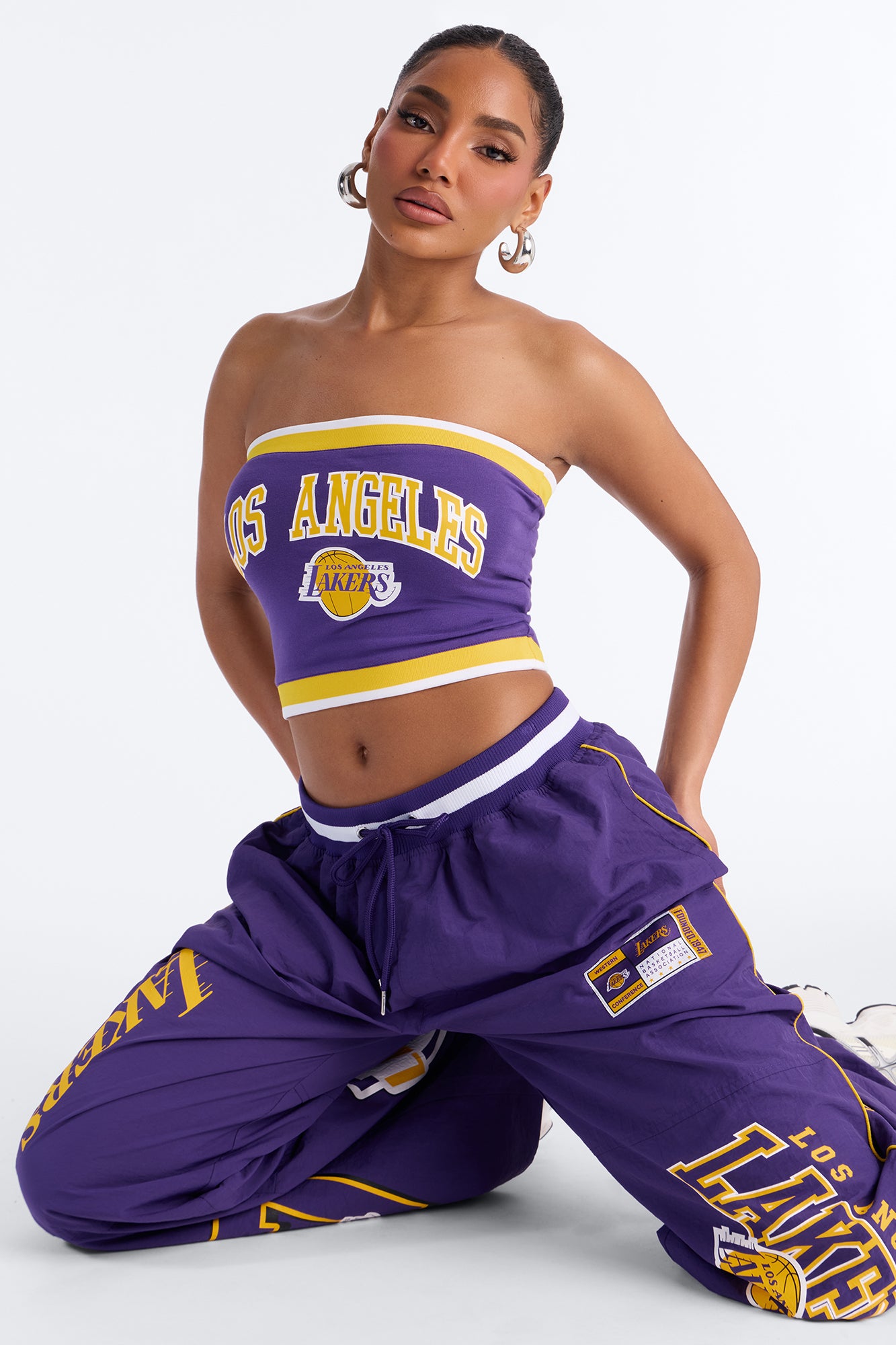NBA LA Lakers Patchwork Tube Top - Purple
