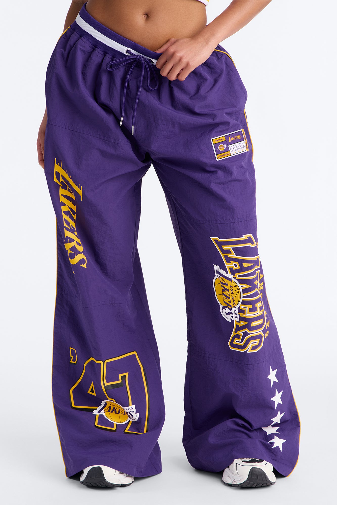 NBA LA Lakers Patchwork Cargo Wide Leg Pant - Purple