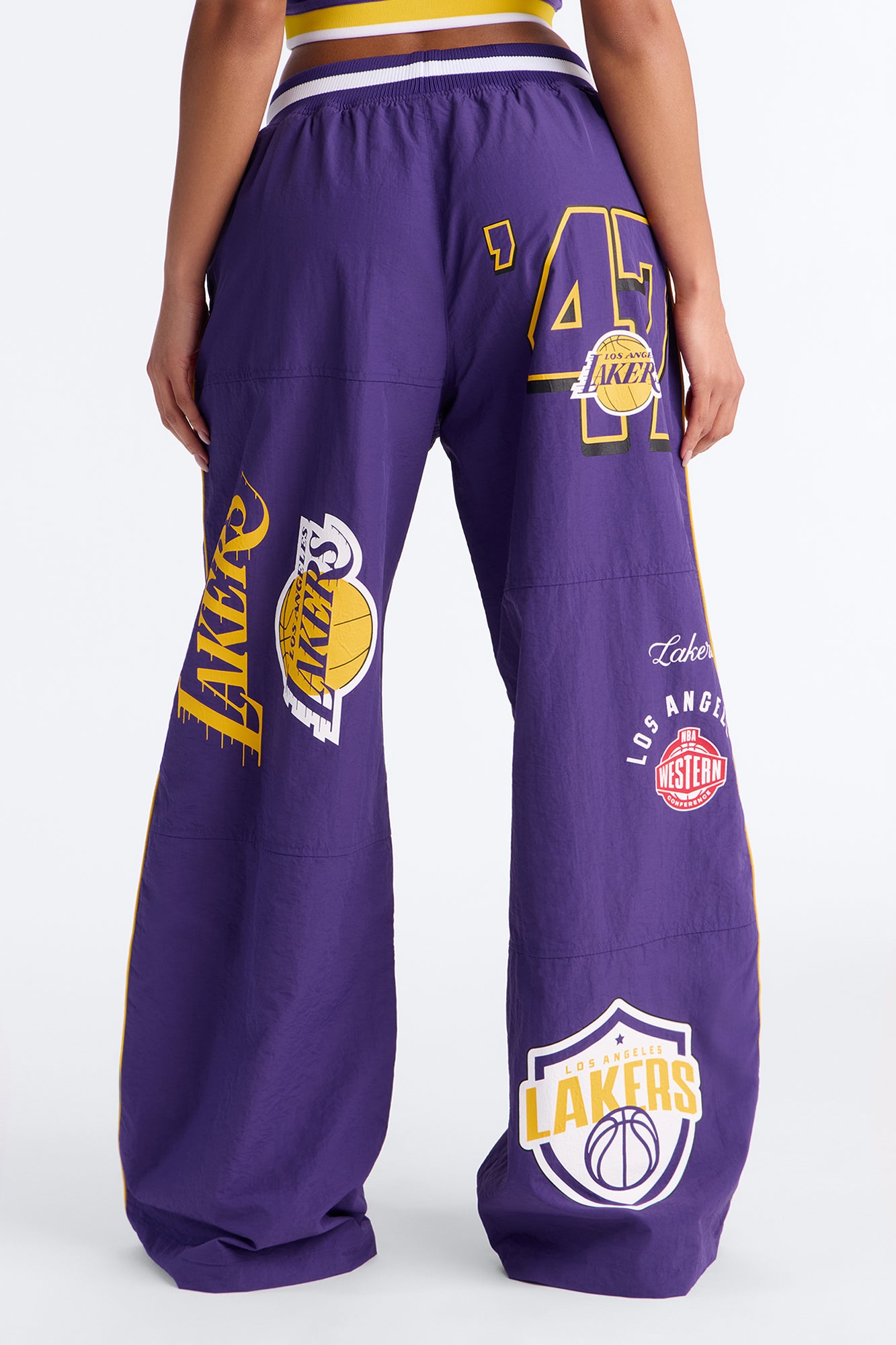 NBA LA Lakers Patchwork Cargo Wide Leg Pant - Purple