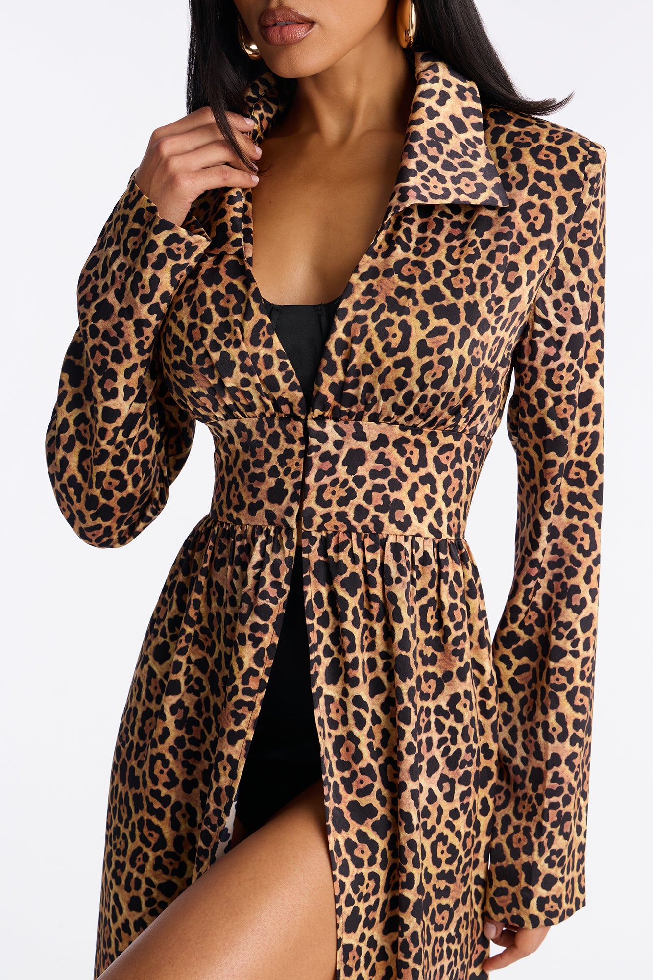 Satin Seduction Leopard Short Set - Brown Combo