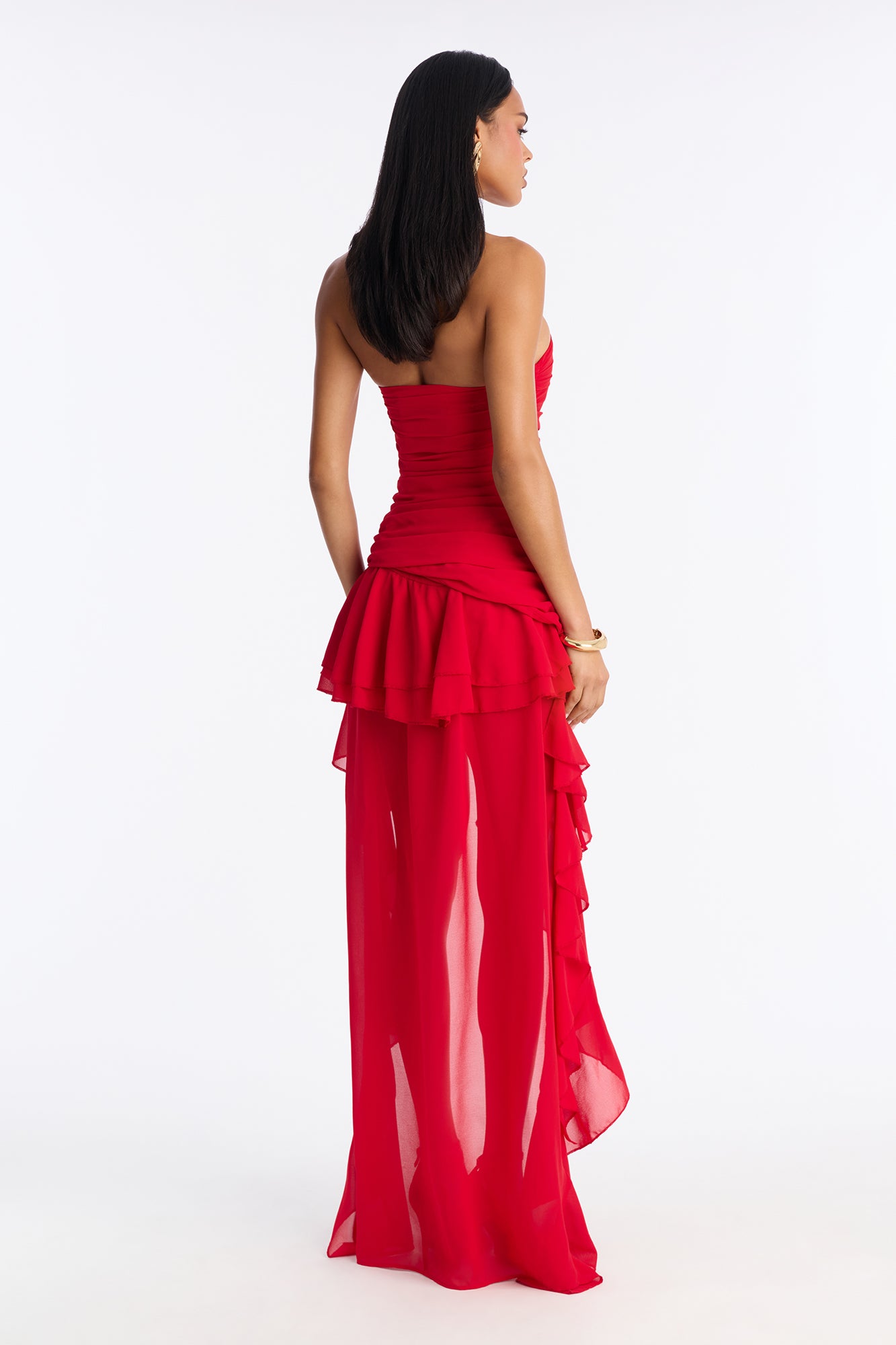 Big Flirt High Low Ruffle Dress - Red