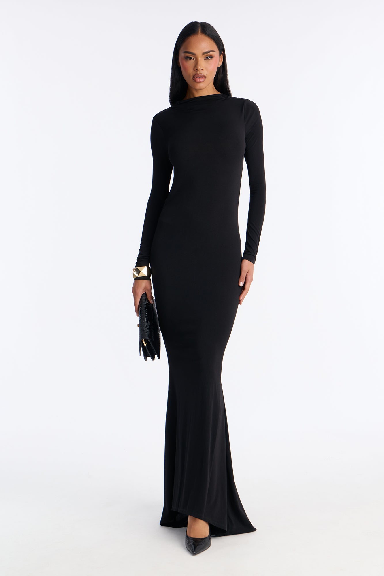 Pure Intent Jersey Gown - Black