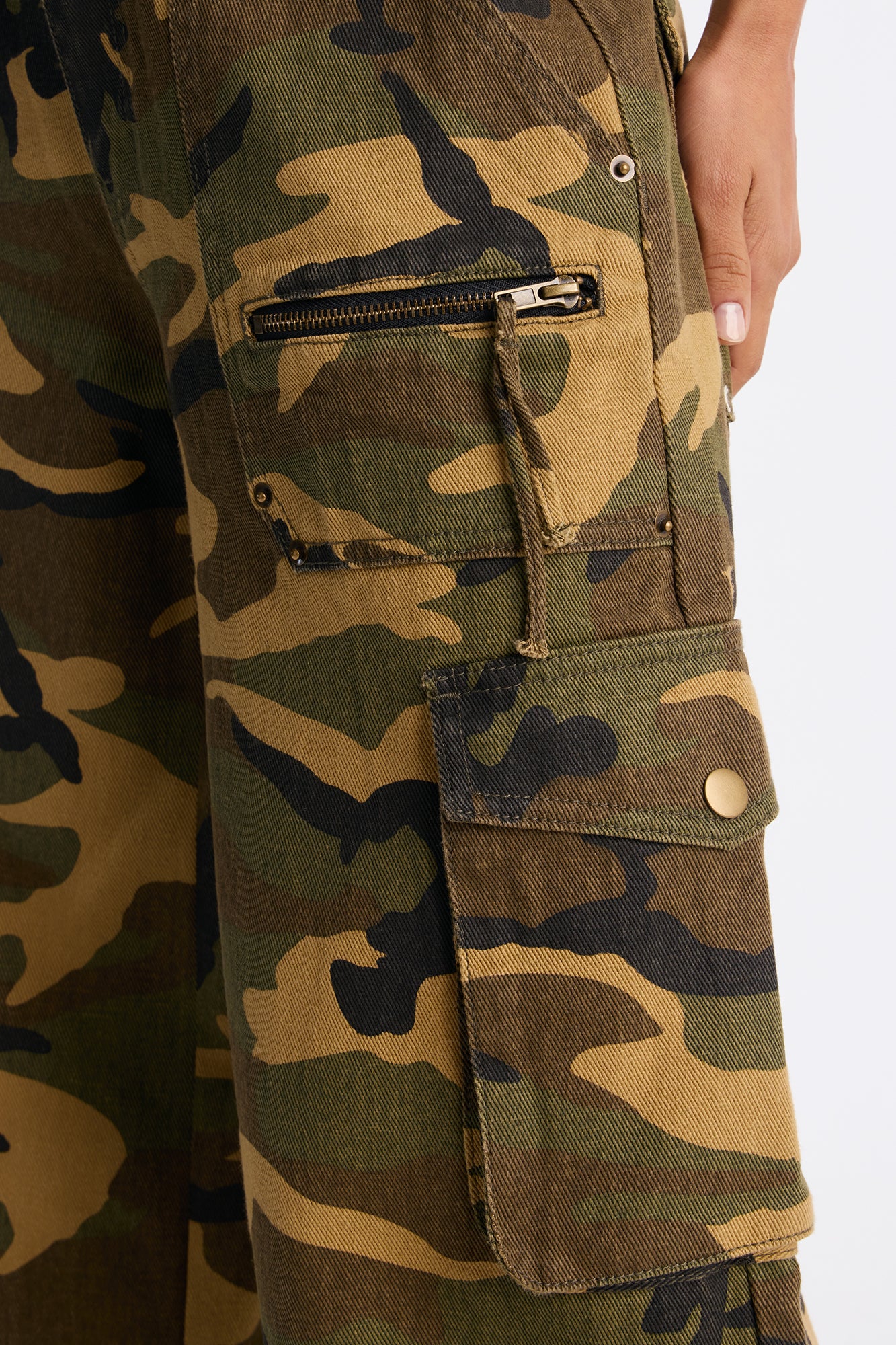 Declassified Camo Cargo Jeans - Green/combo