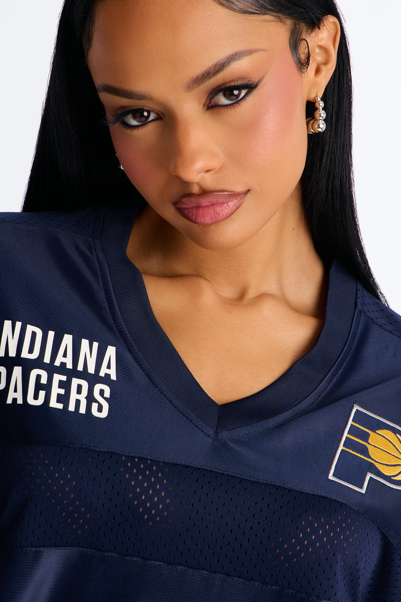 NBA Pacers Oversized Mesh Tee - Navy
