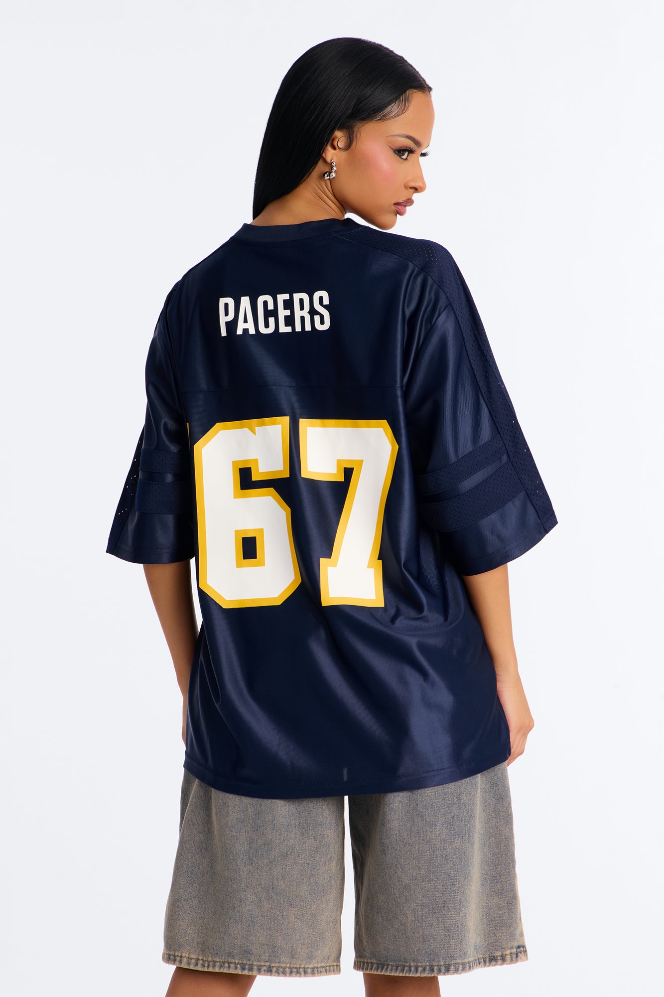 NBA Pacers Oversized Mesh Tee - Navy