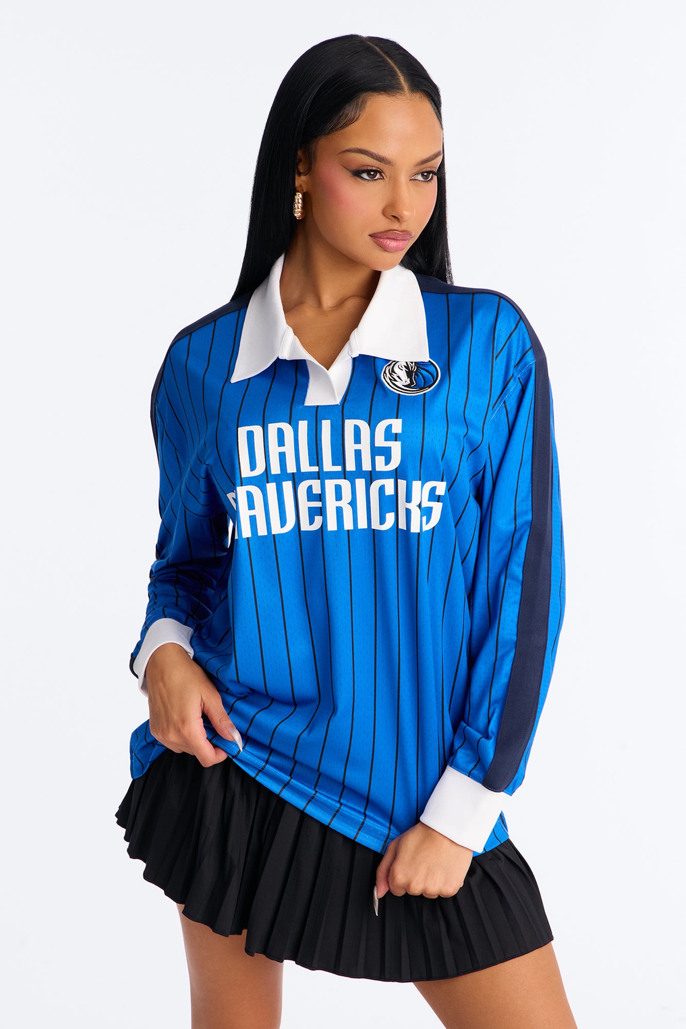 NBA Dallas Mavericks Pinstripe Long Sleeve Top - Blue