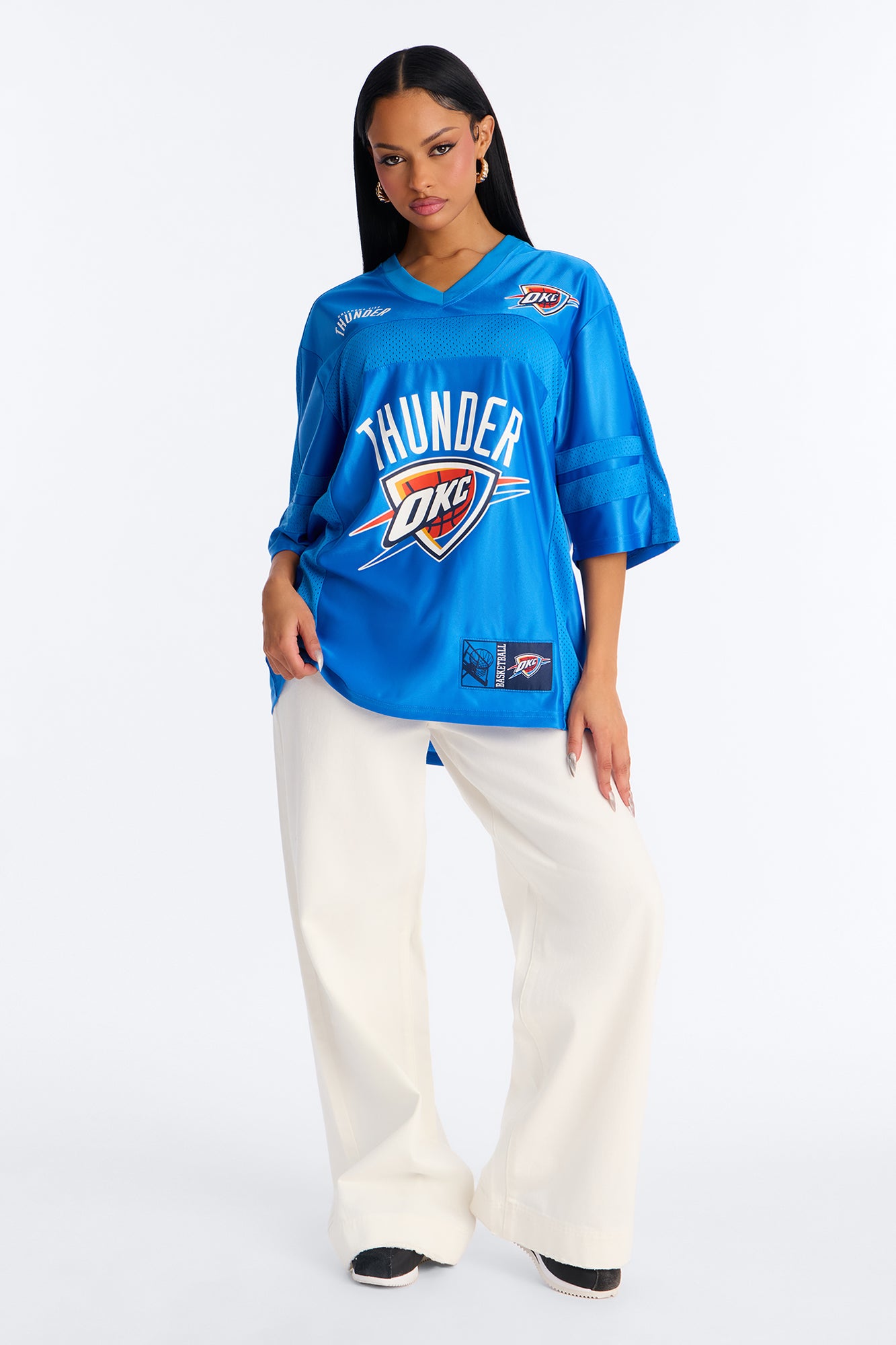NBA Thunder Oversized Mesh Tee - Blue