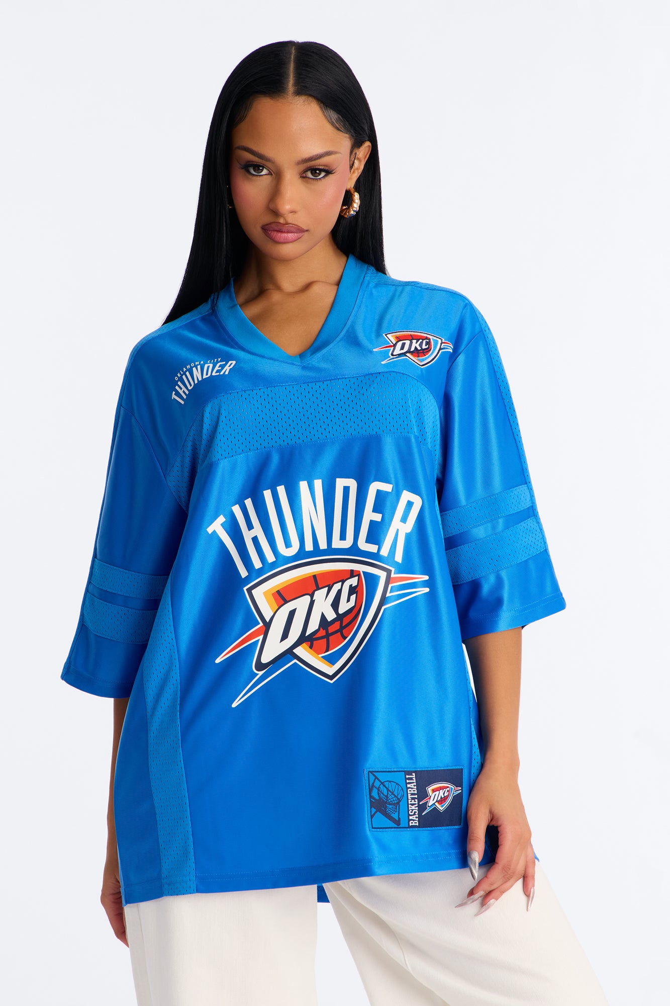 NBA Thunder Oversized Mesh Tee - Blue