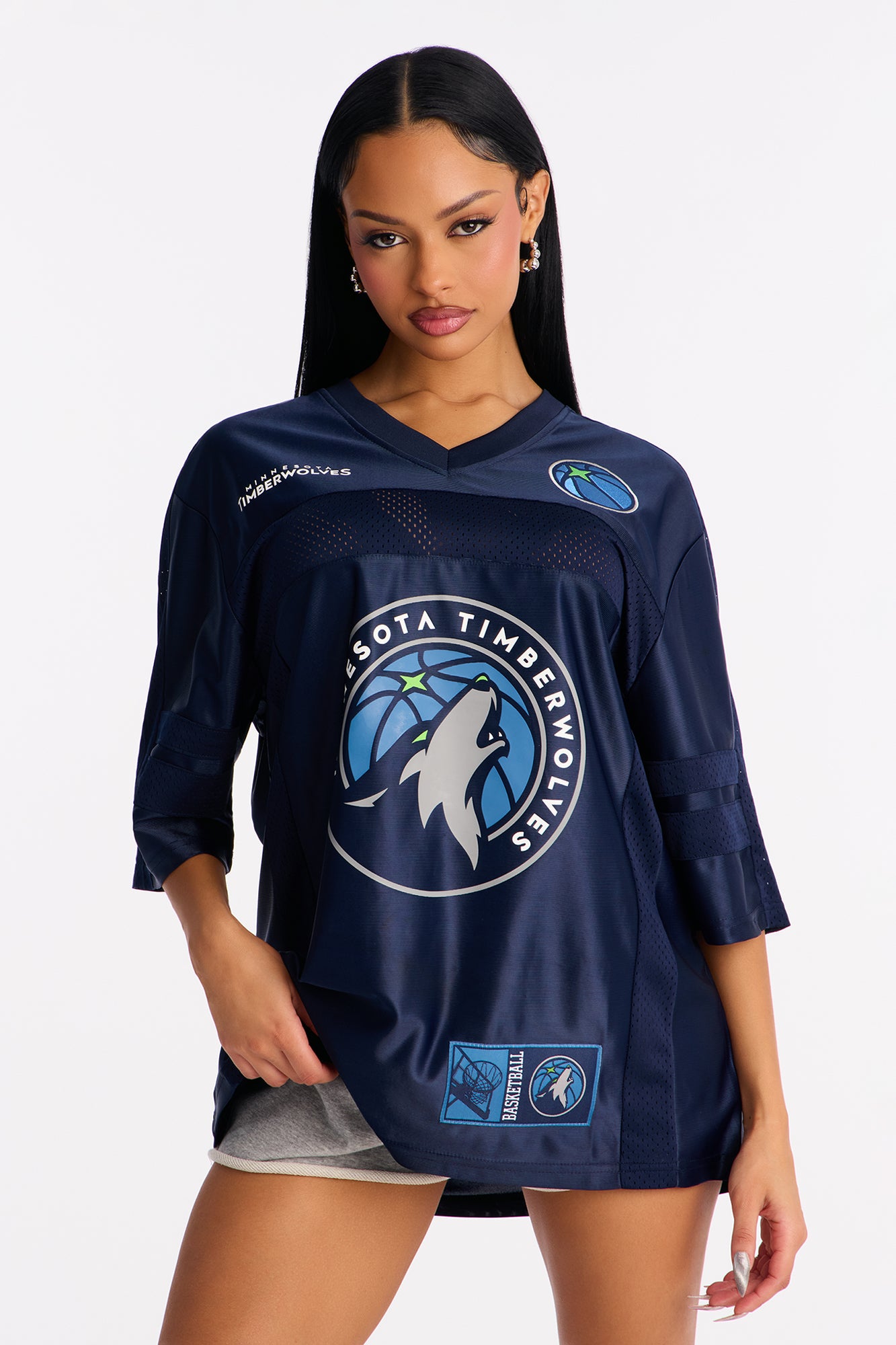 NBA Timberwolves Oversized Mesh Tee - Navy