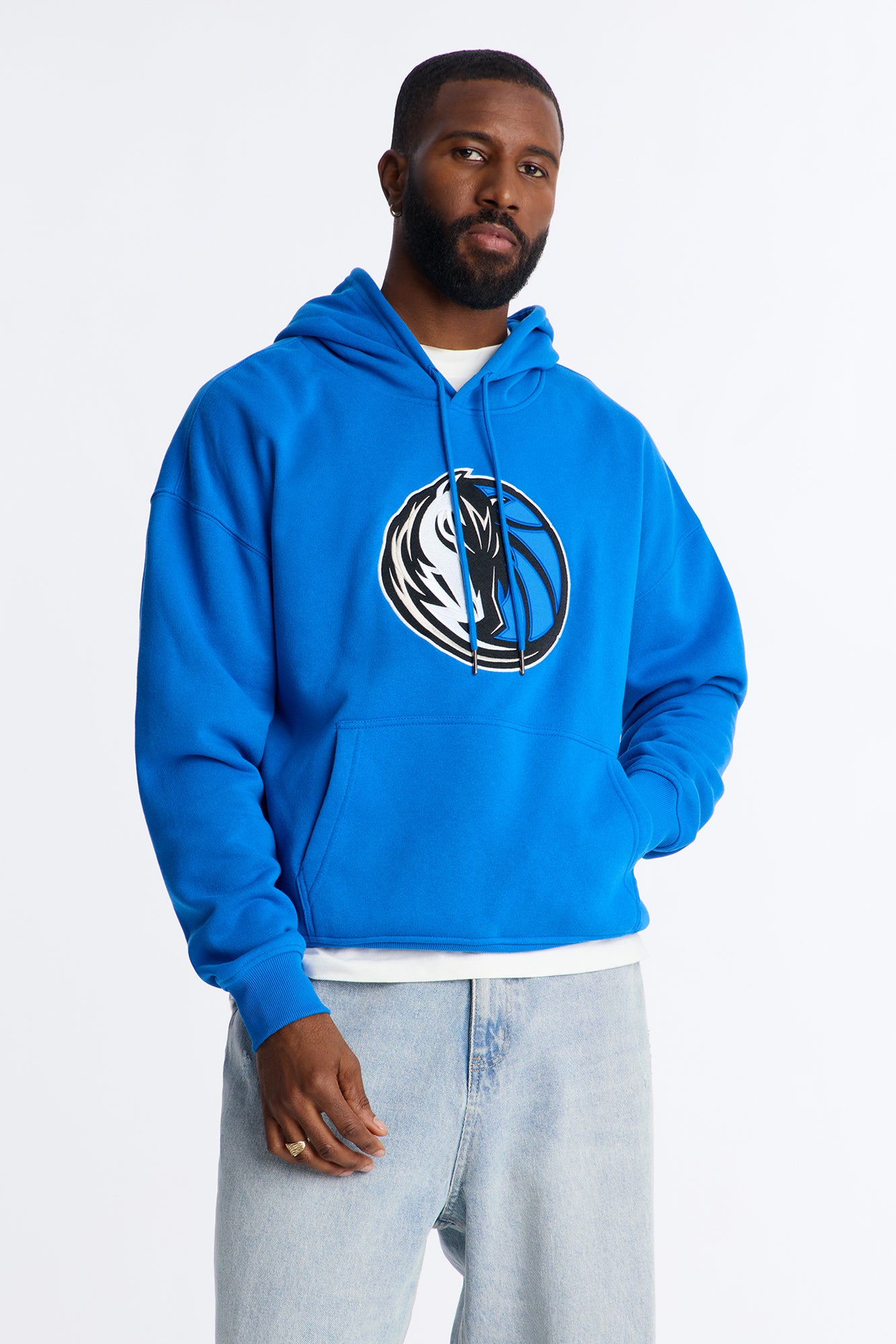 Mavericks Old English Embroidery Hoodie - Blue