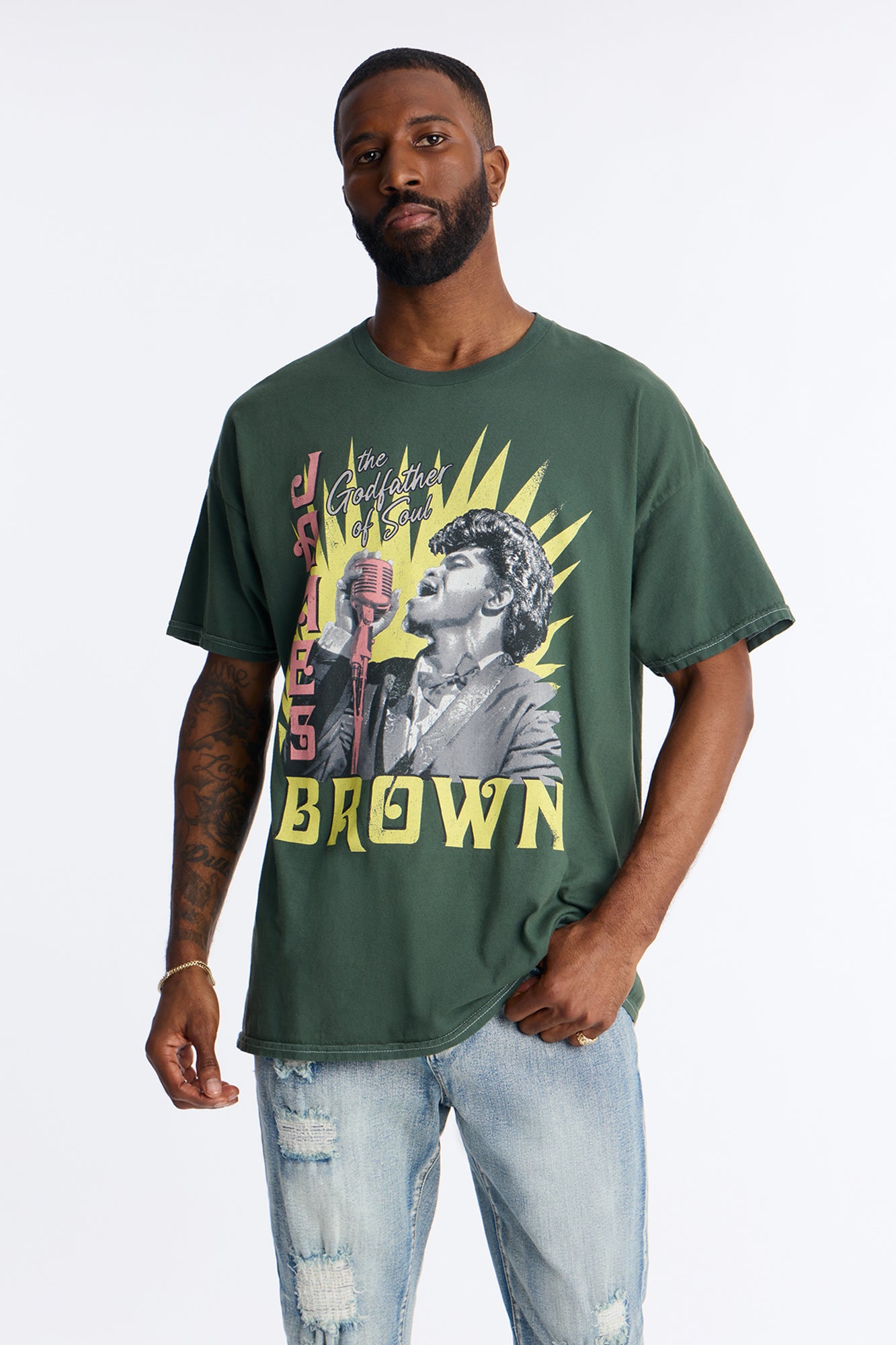 James Brown Oversized Short Sleeve Tee - Hunter Green