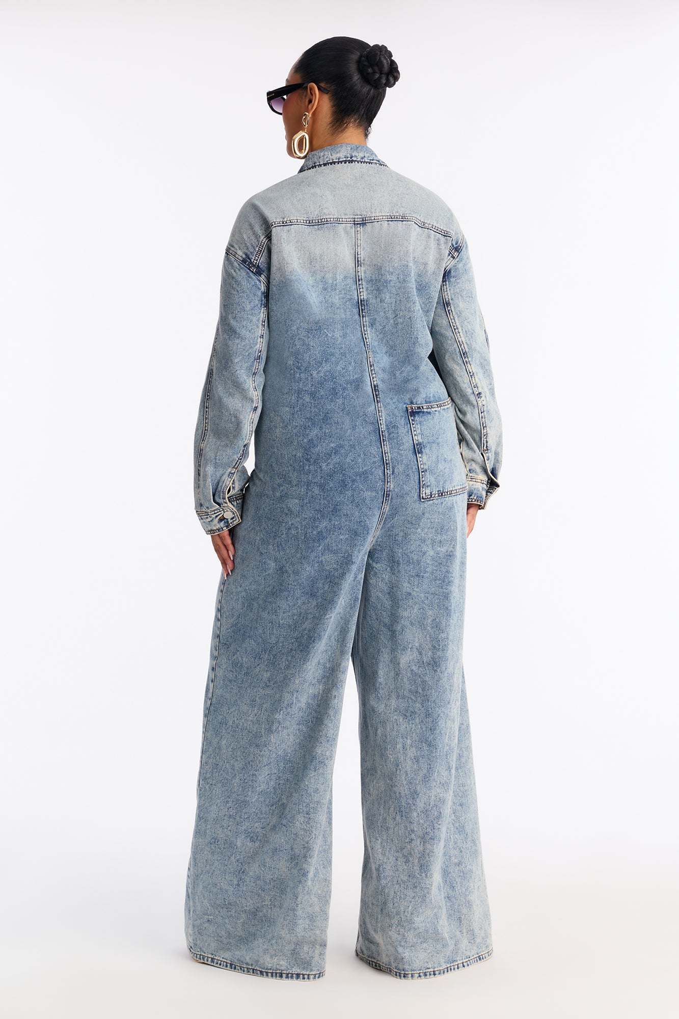 Back In Time Denim Jumpsuit - Denim