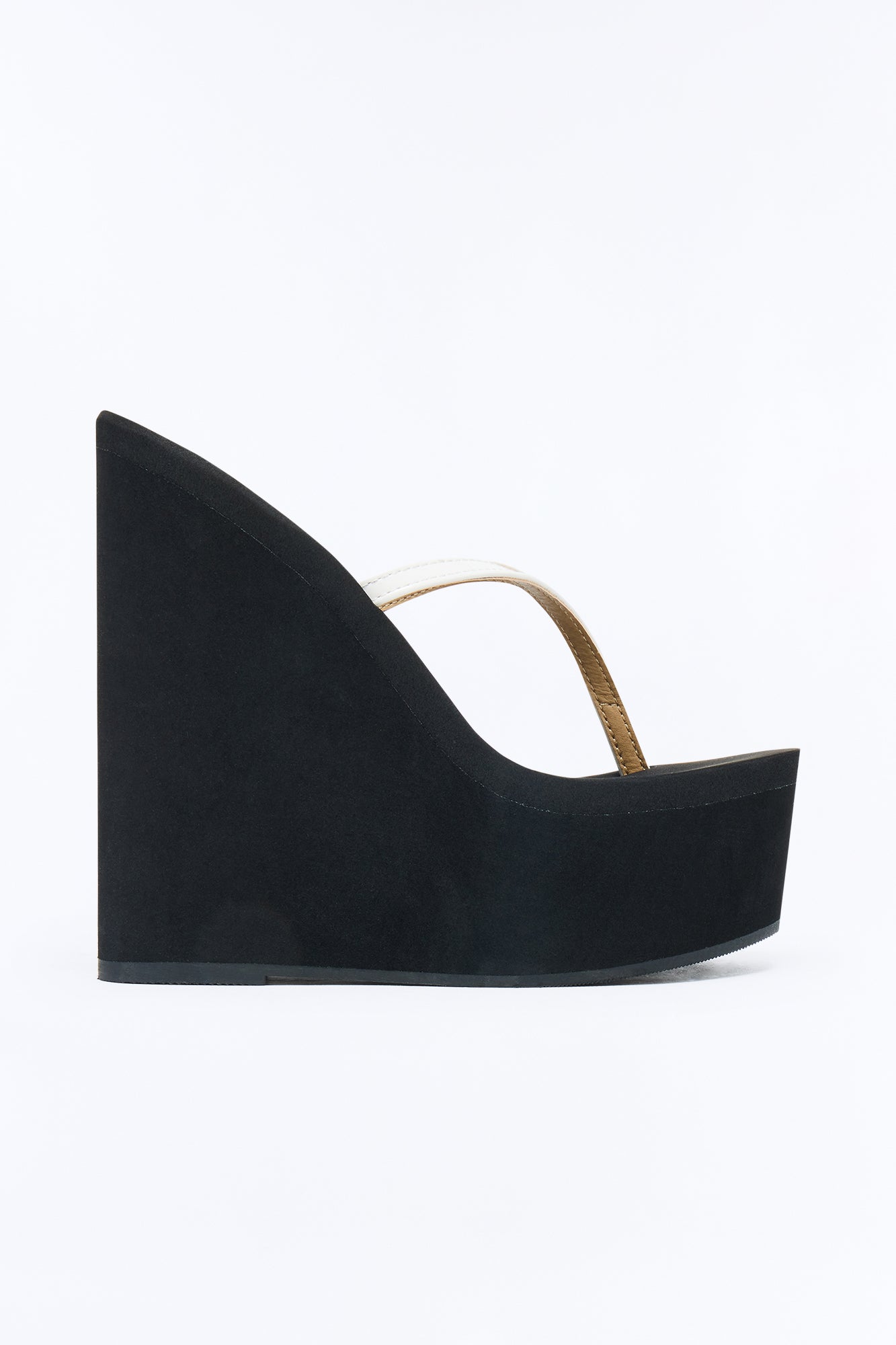 Era Thong Ultra Platform Wedges - Black/White