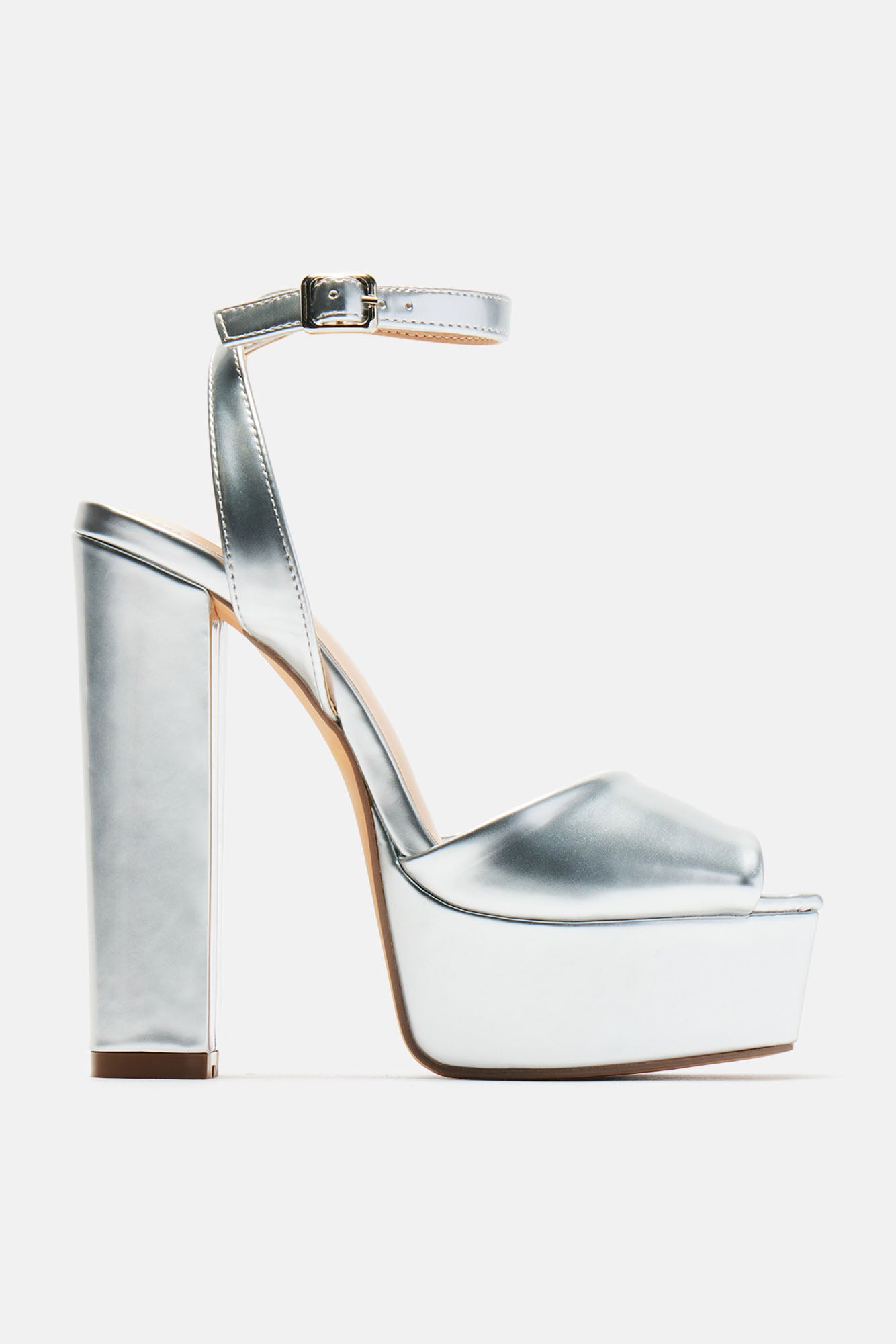 Catalina Platform Block Heels - Silver