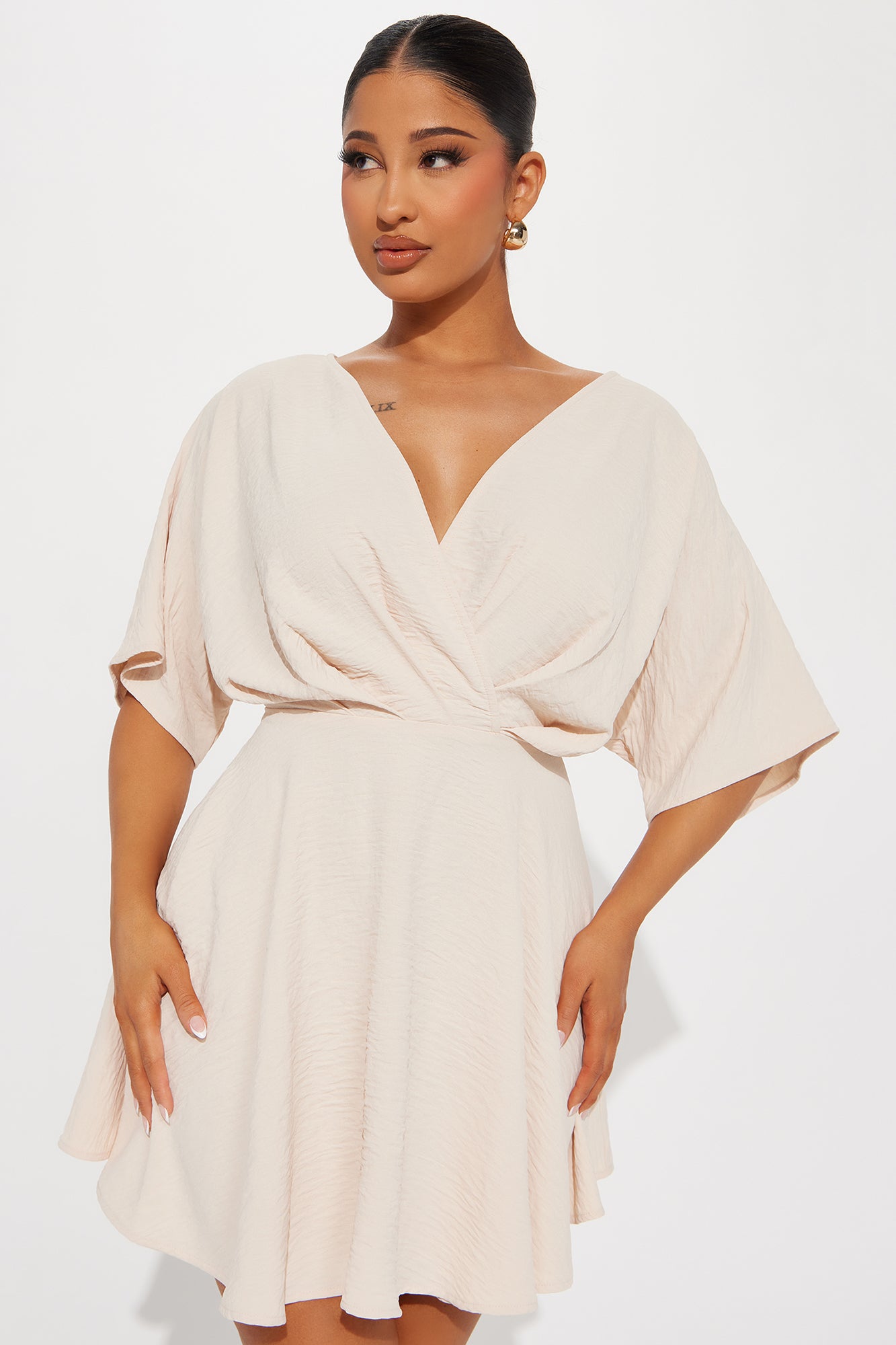 Francesca Flowy Mini Dress - Oatmeal