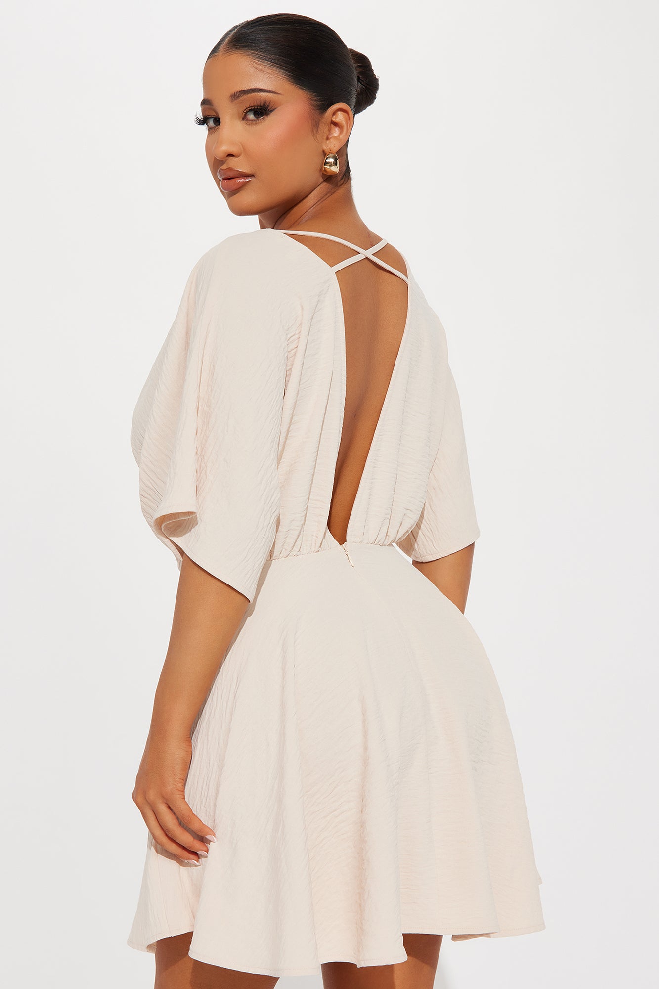 Francesca Flowy Mini Dress - Oatmeal