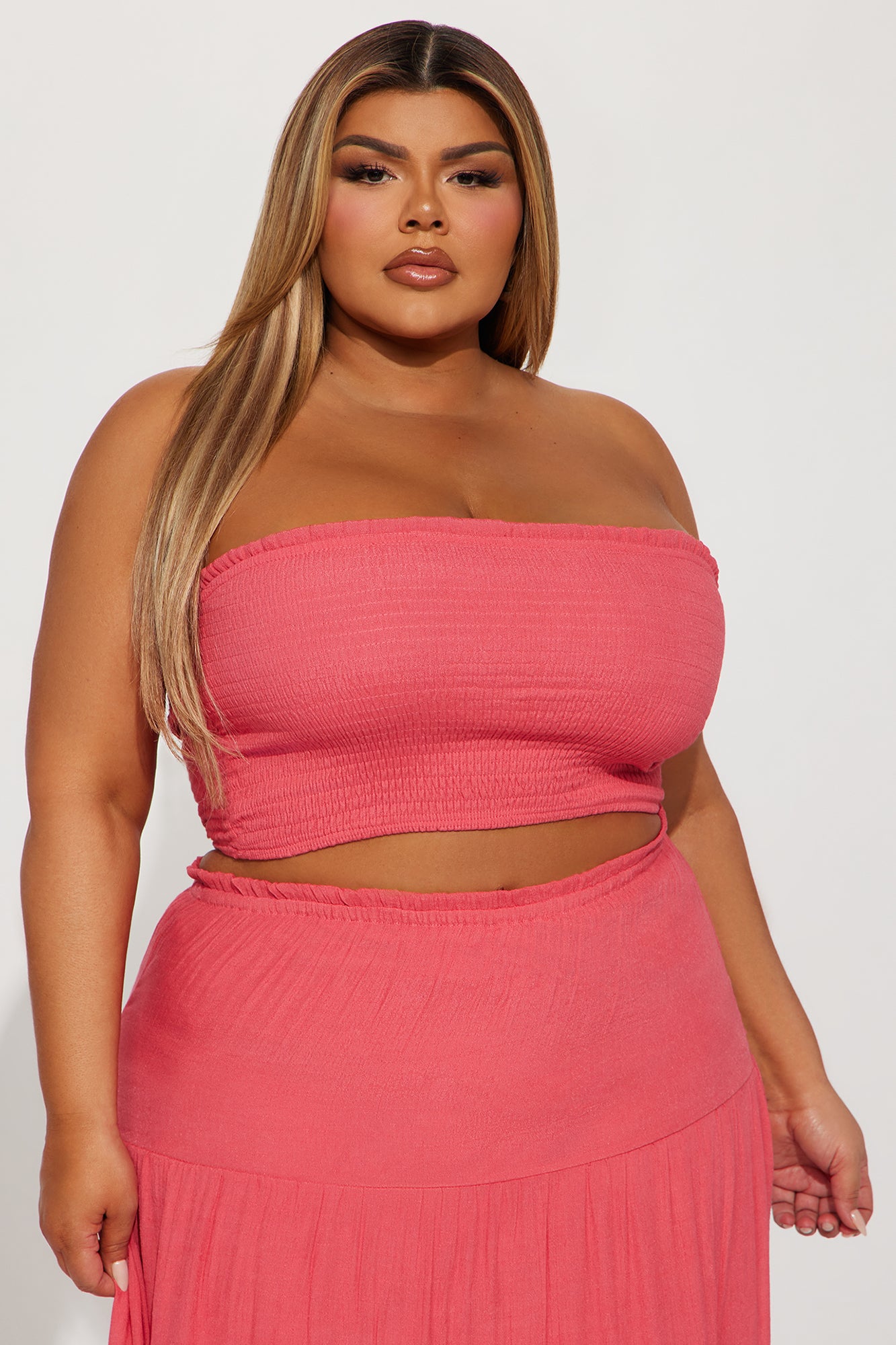 Lost In Paradise Skirt Set - Hot Pink