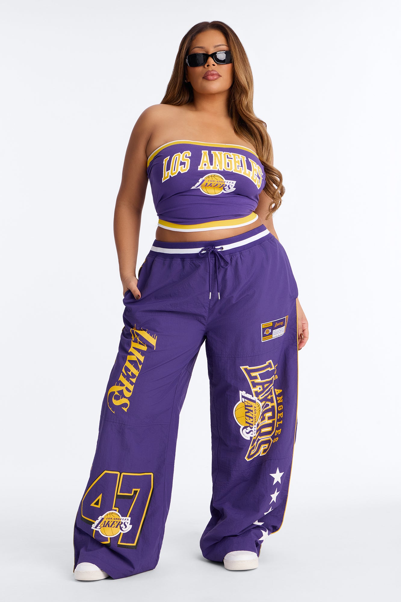 NBA LA Lakers Patchwork Tube Top - Purple