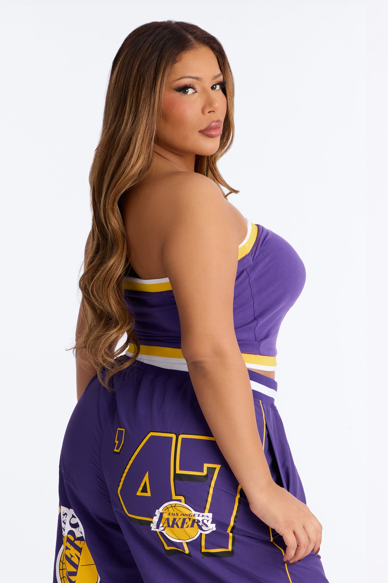 NBA LA Lakers Patchwork Tube Top - Purple