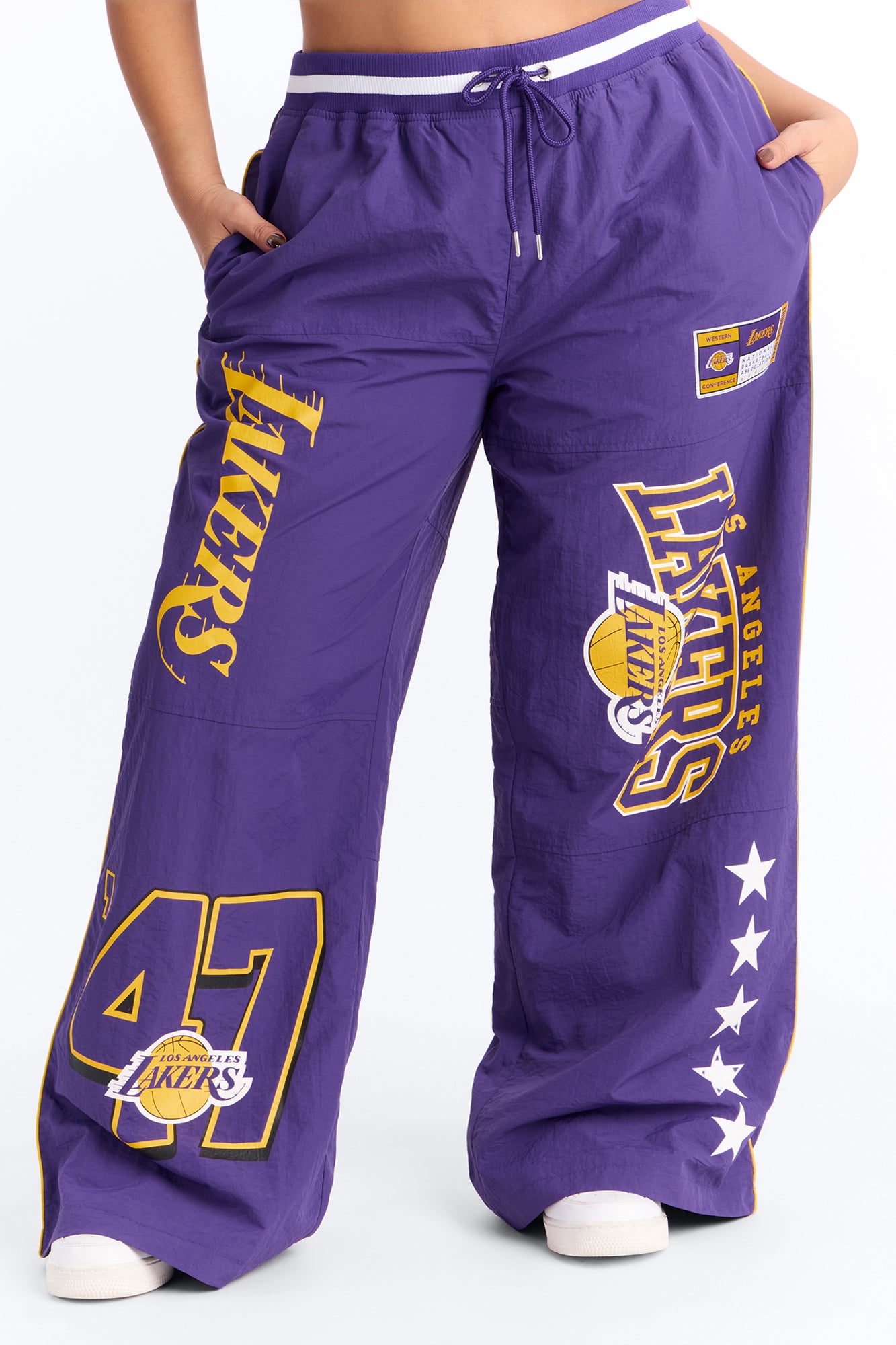 NBA LA Lakers Patchwork Cargo Wide Leg Pant - Purple