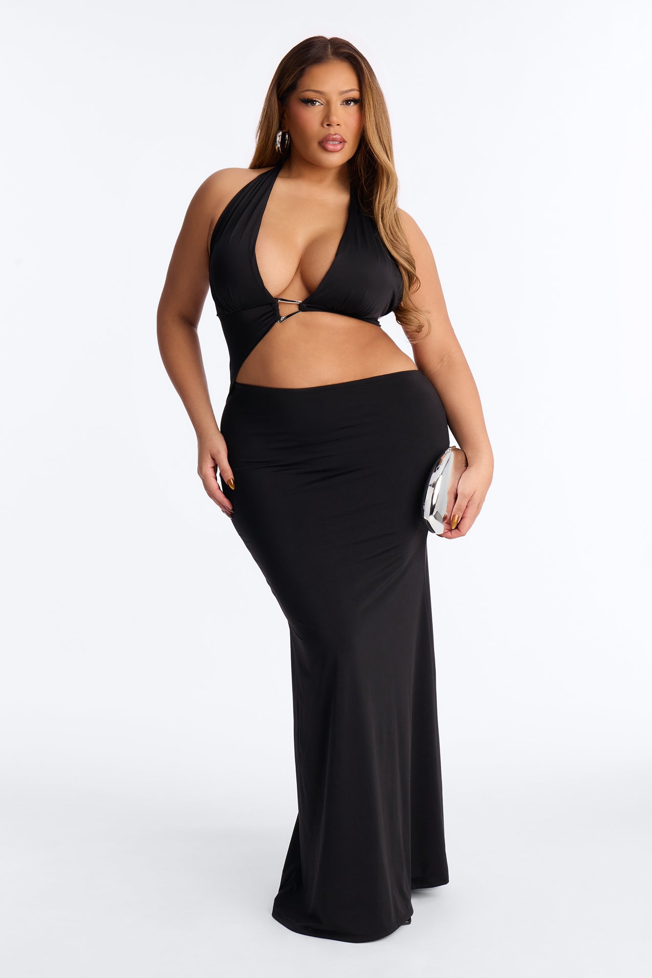 Jenni Cut Out Maxi Dress - Black