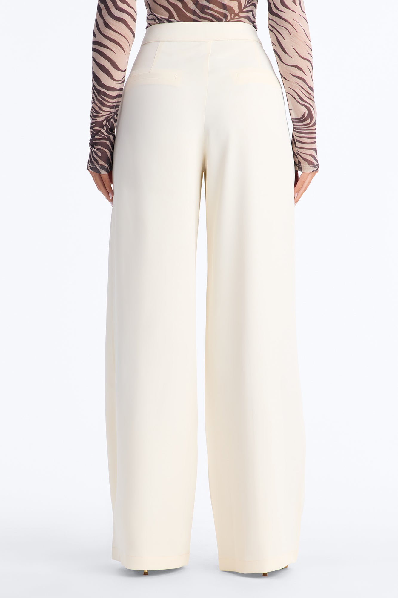 Luciane Pleated Trouser Pant 33″ - Ivory