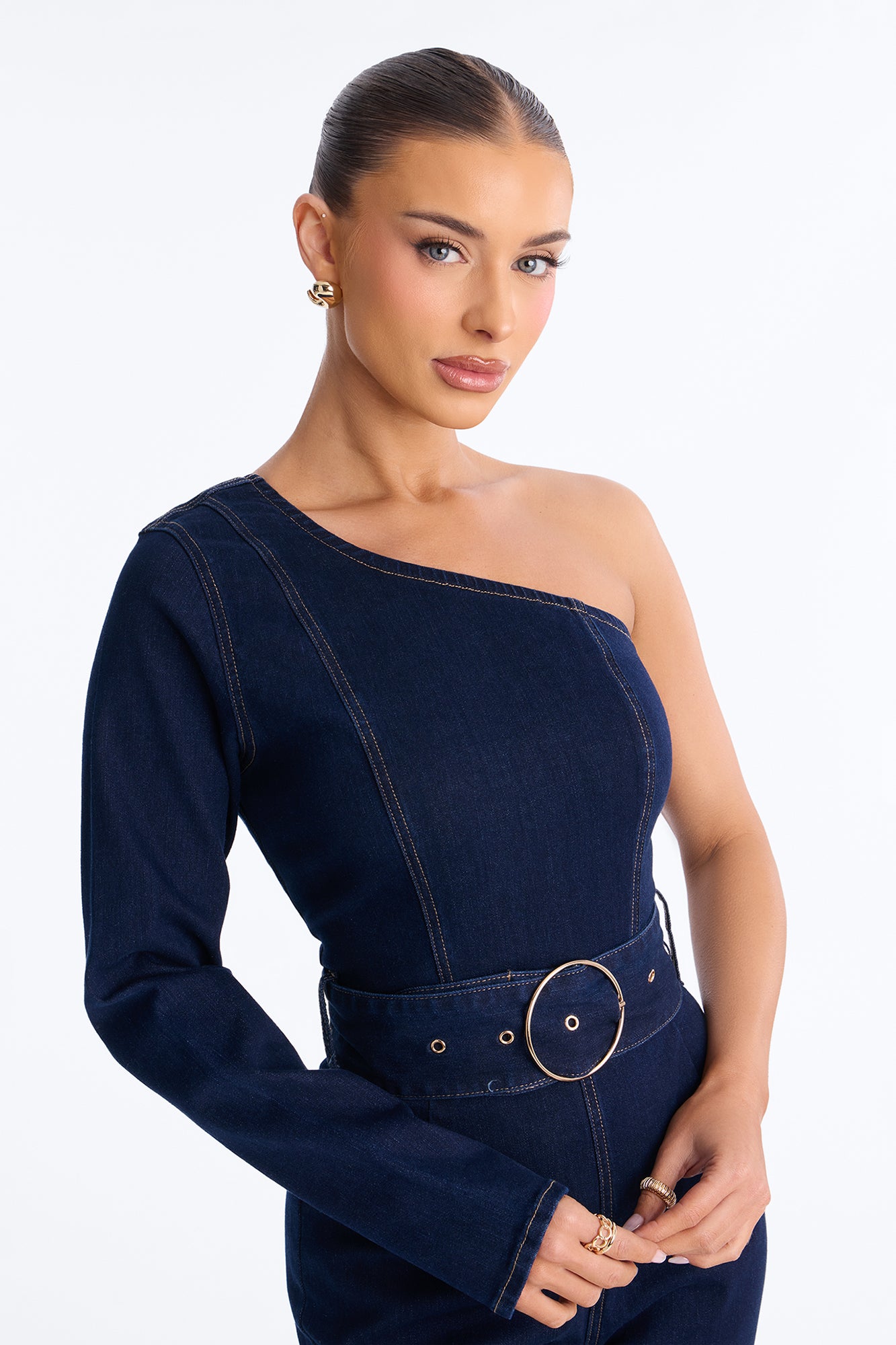 Serafina Straight Leg Denim Jumpsuit - Dark Denim