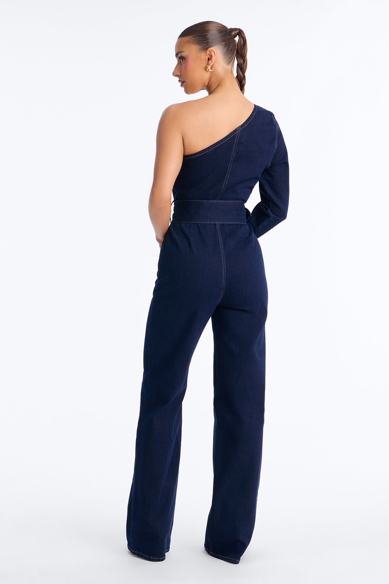 Serafina Straight Leg Denim Jumpsuit - Dark Denim