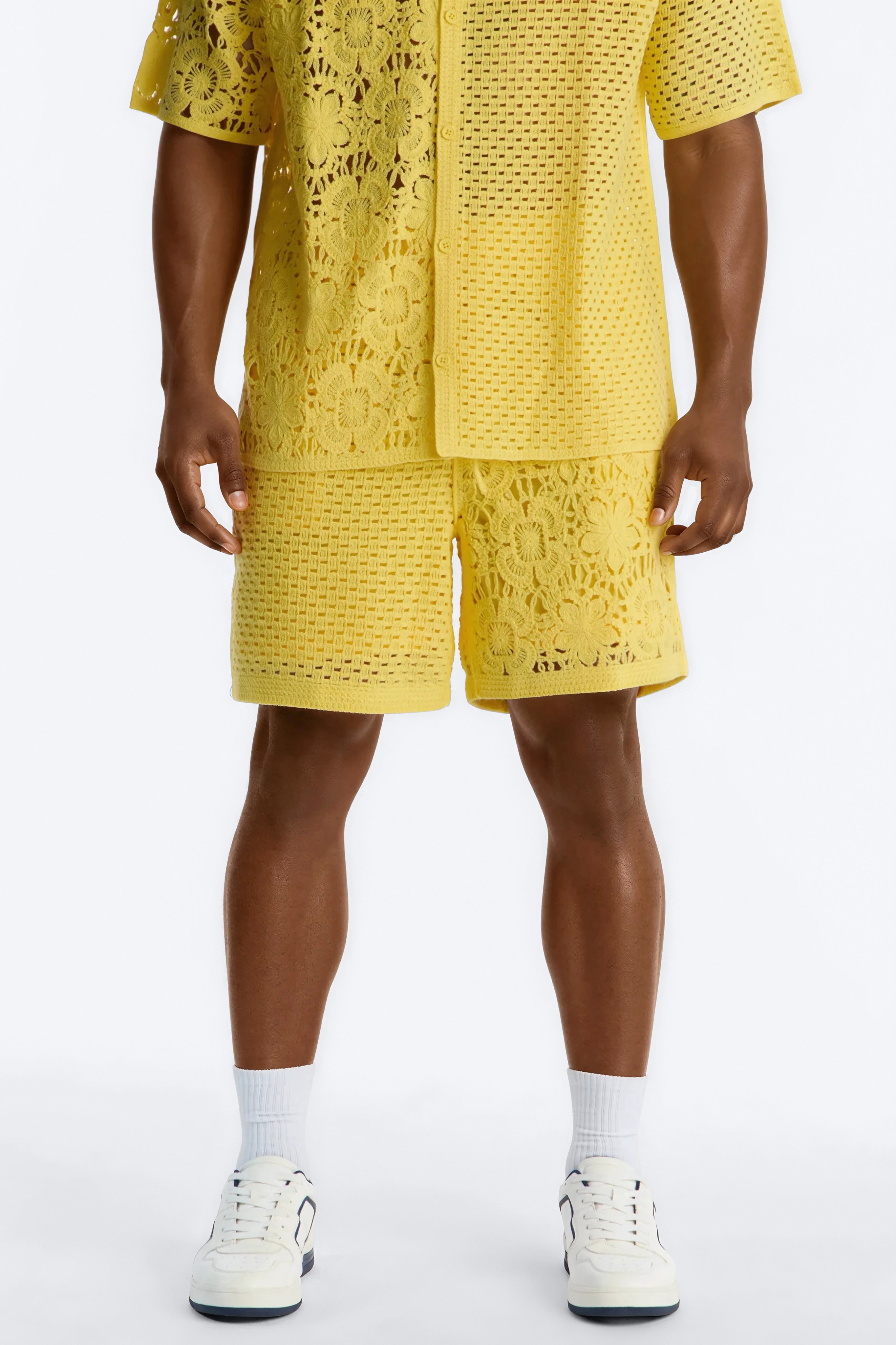 Relaxed Kyros Crochet Short - Yellow