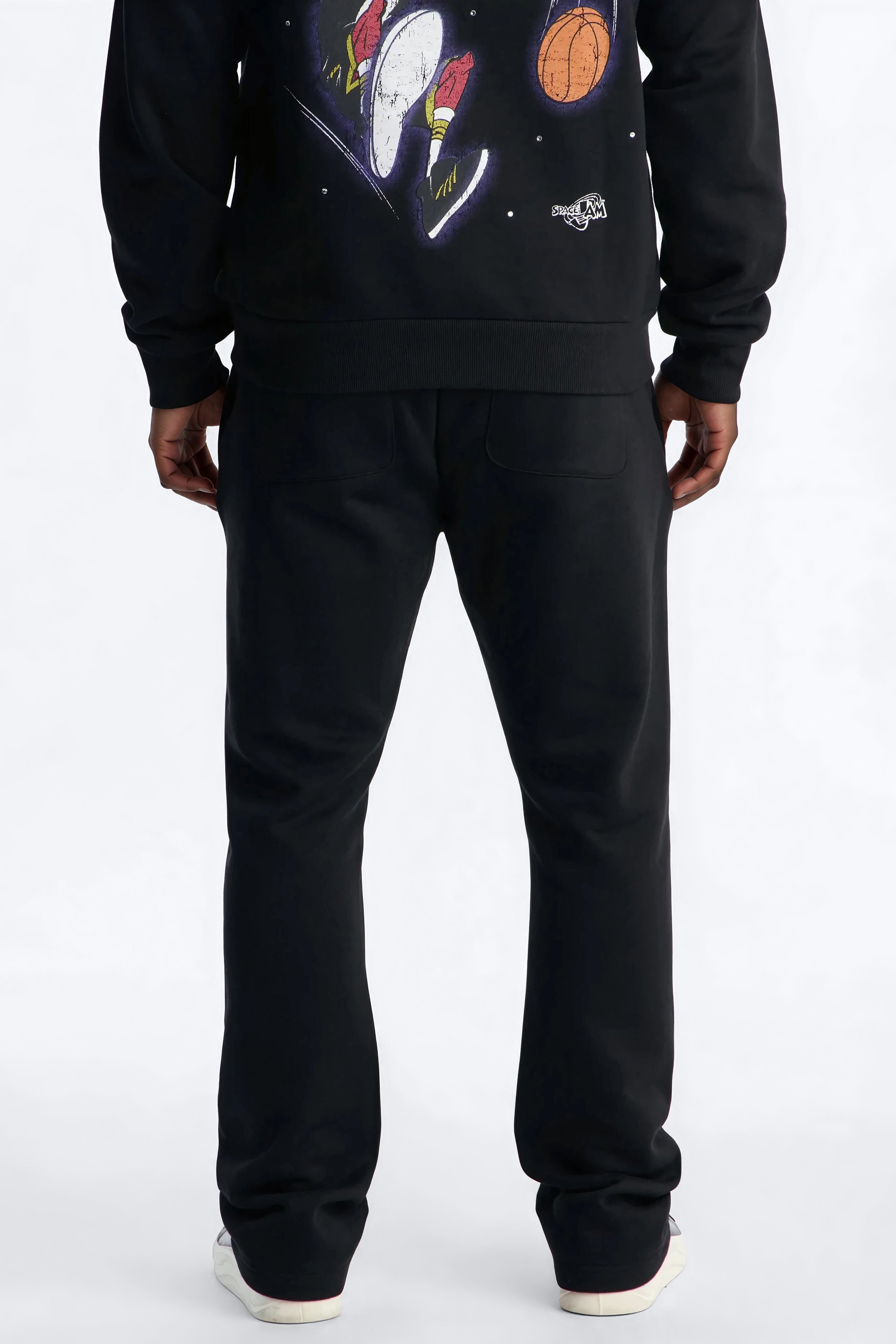 Space Jam Monstars Dunk Rhinestone Slim Flare Sweat Pants - Black